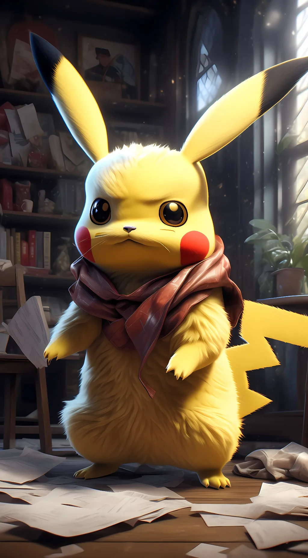 ai character: talking Pikachu  background