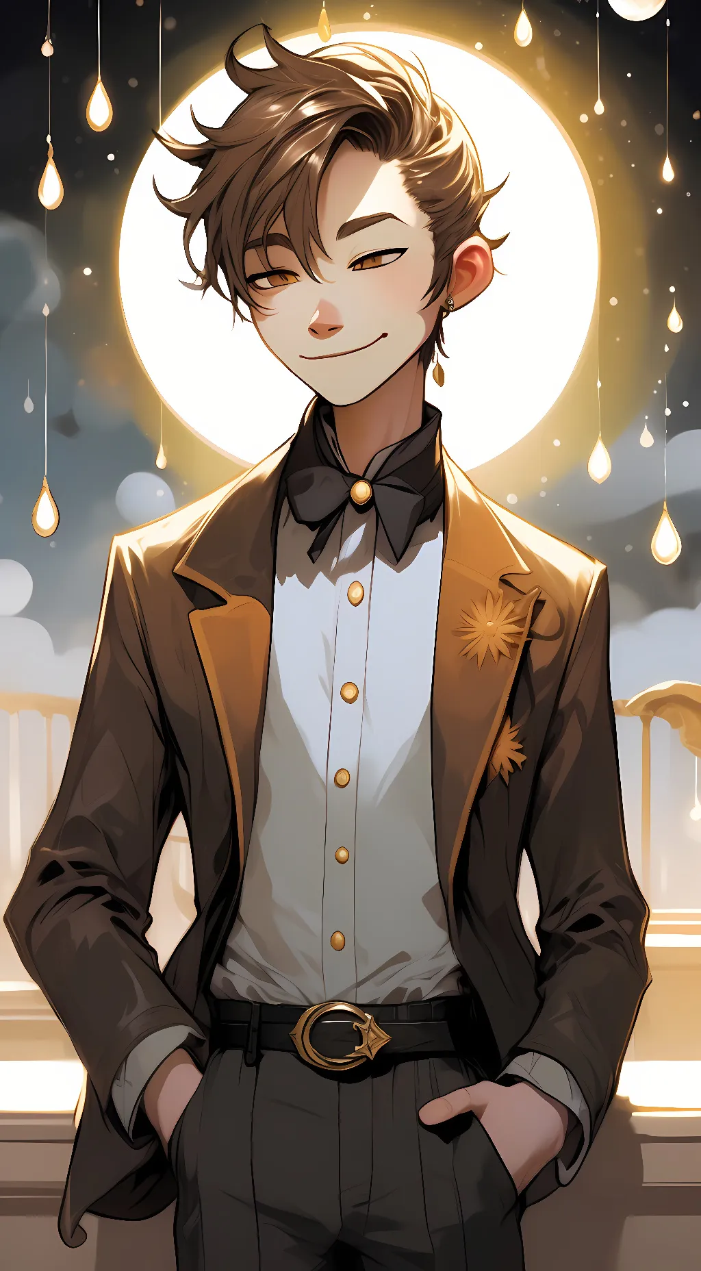 ai character: sun drop (human)  background