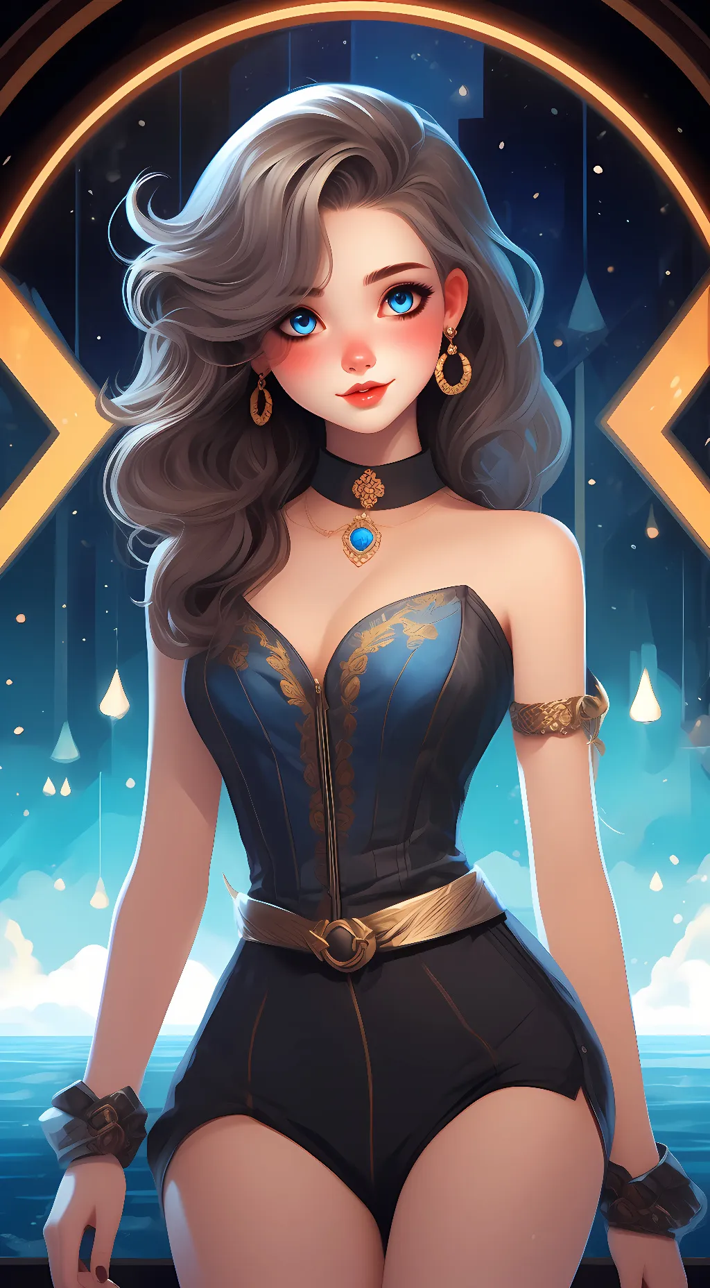 ai character: Goddess Grey background