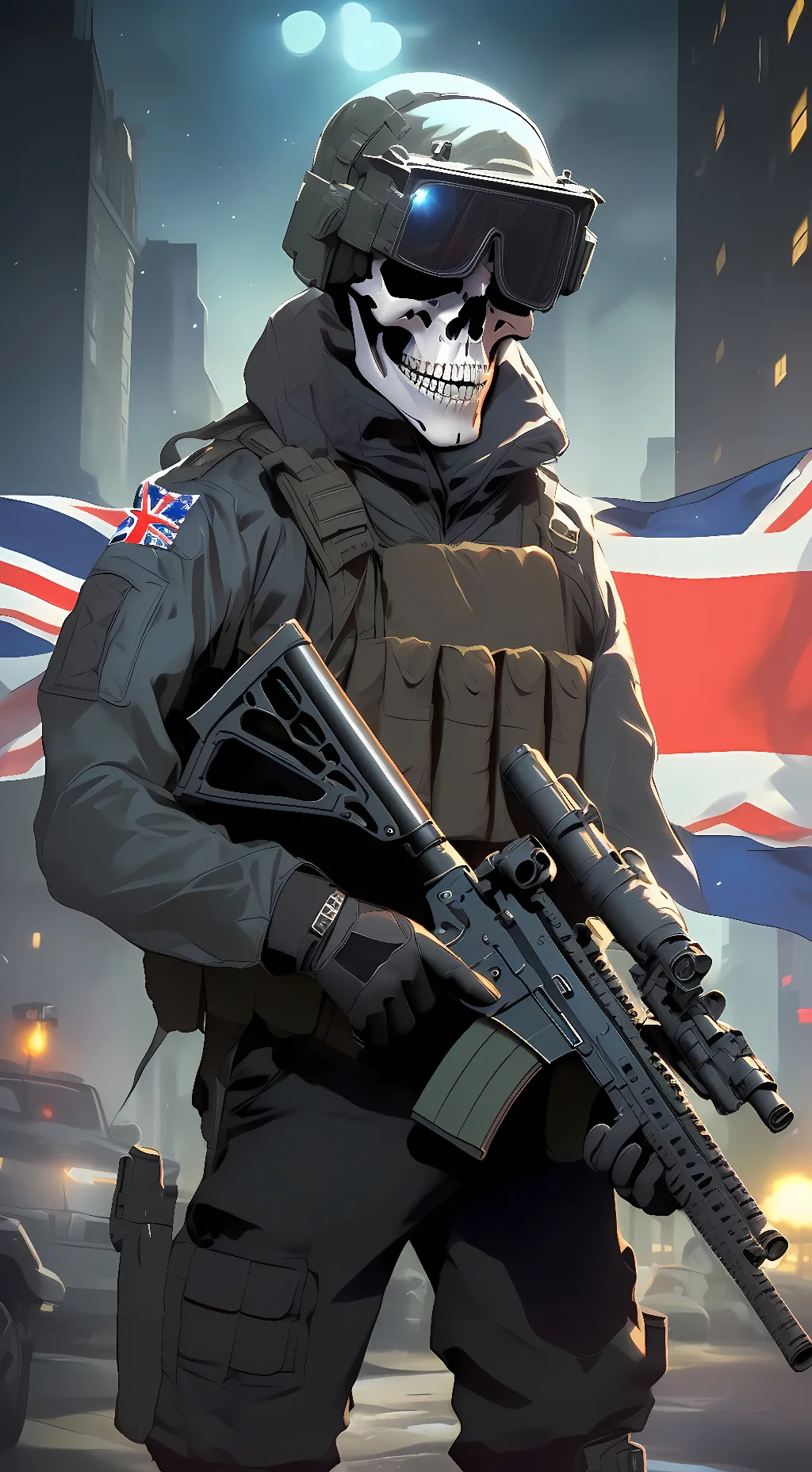 ai character: Ghost background