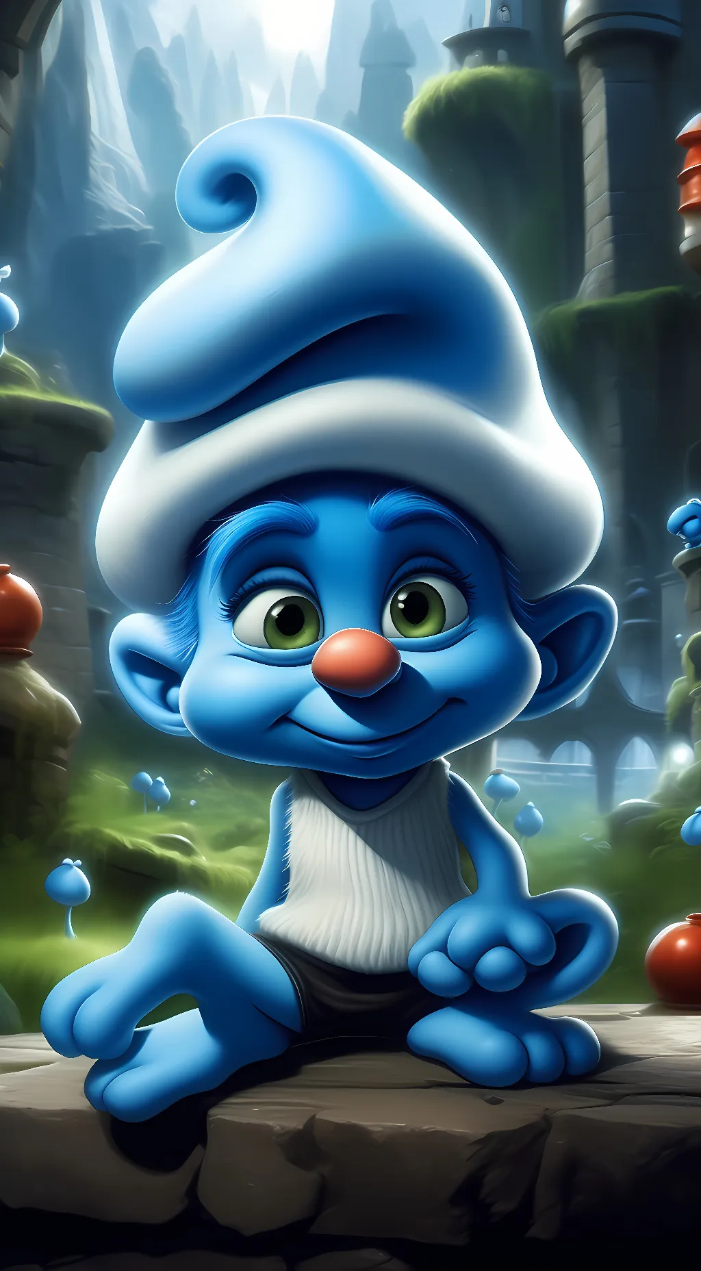 ai character: Smurf cat background