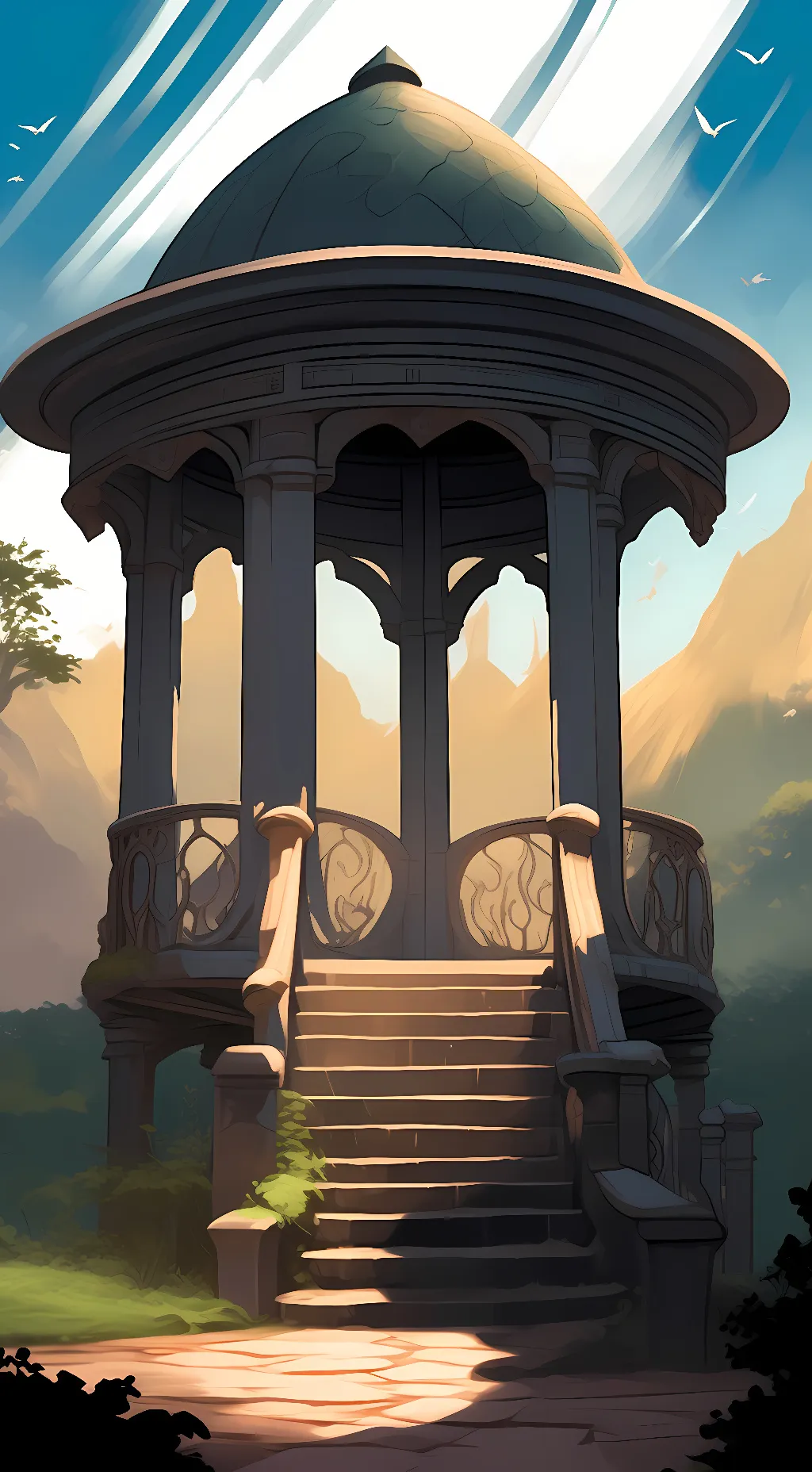 ai character: Gazebo background