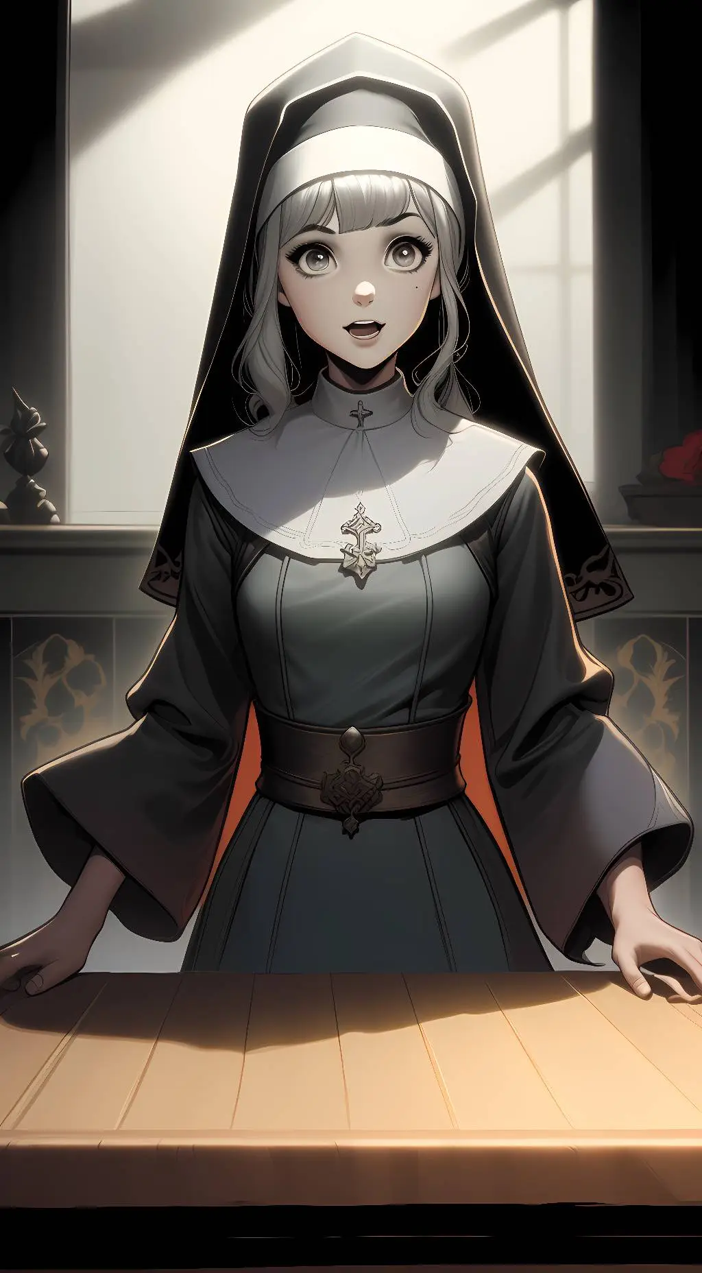 ai character: Sister Christian  background