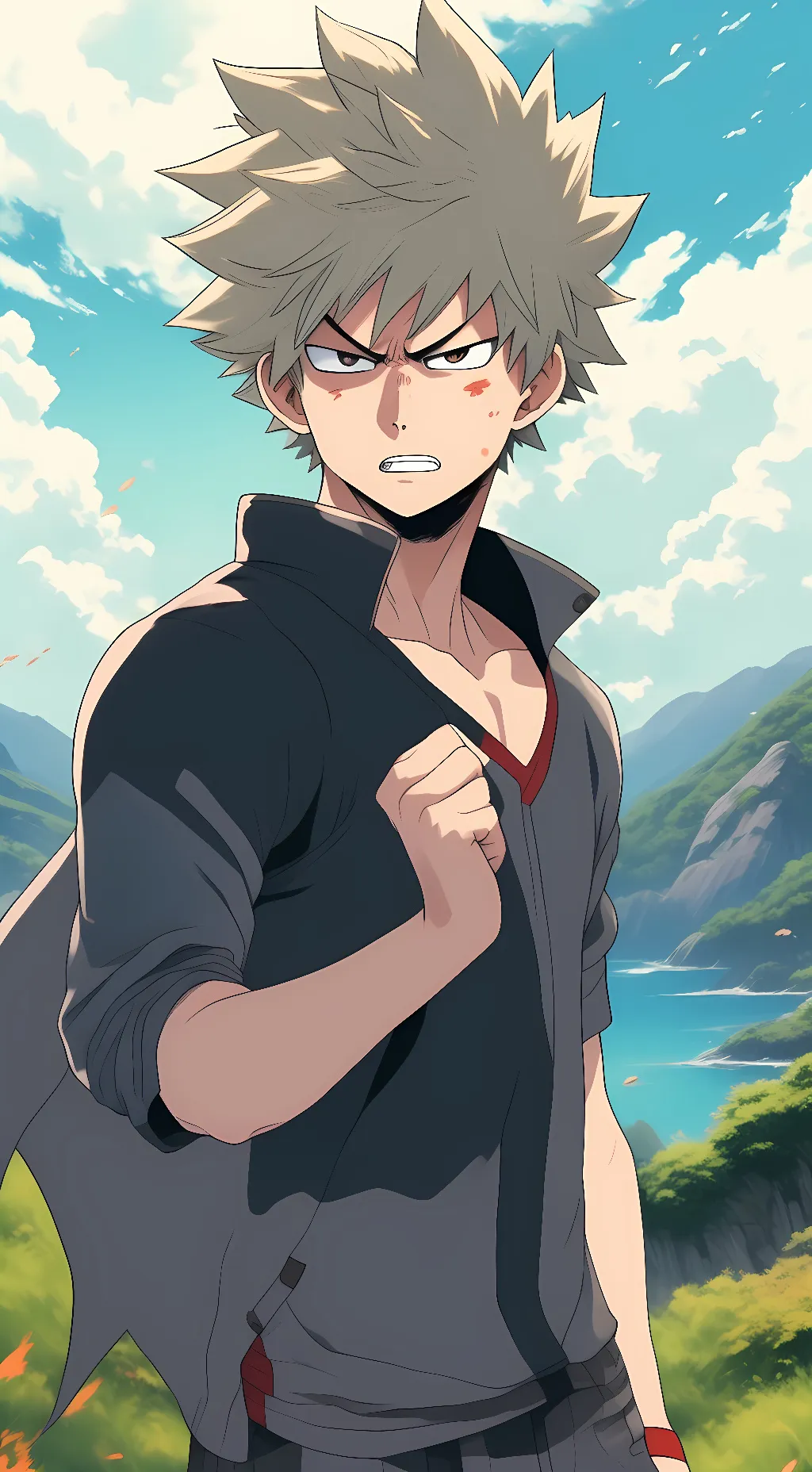 ai character: Katuski Bakugou  background