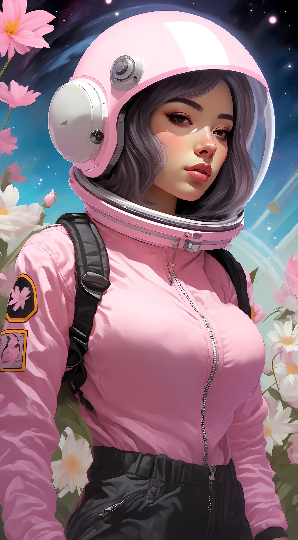 ai character: Pink crewmate background
