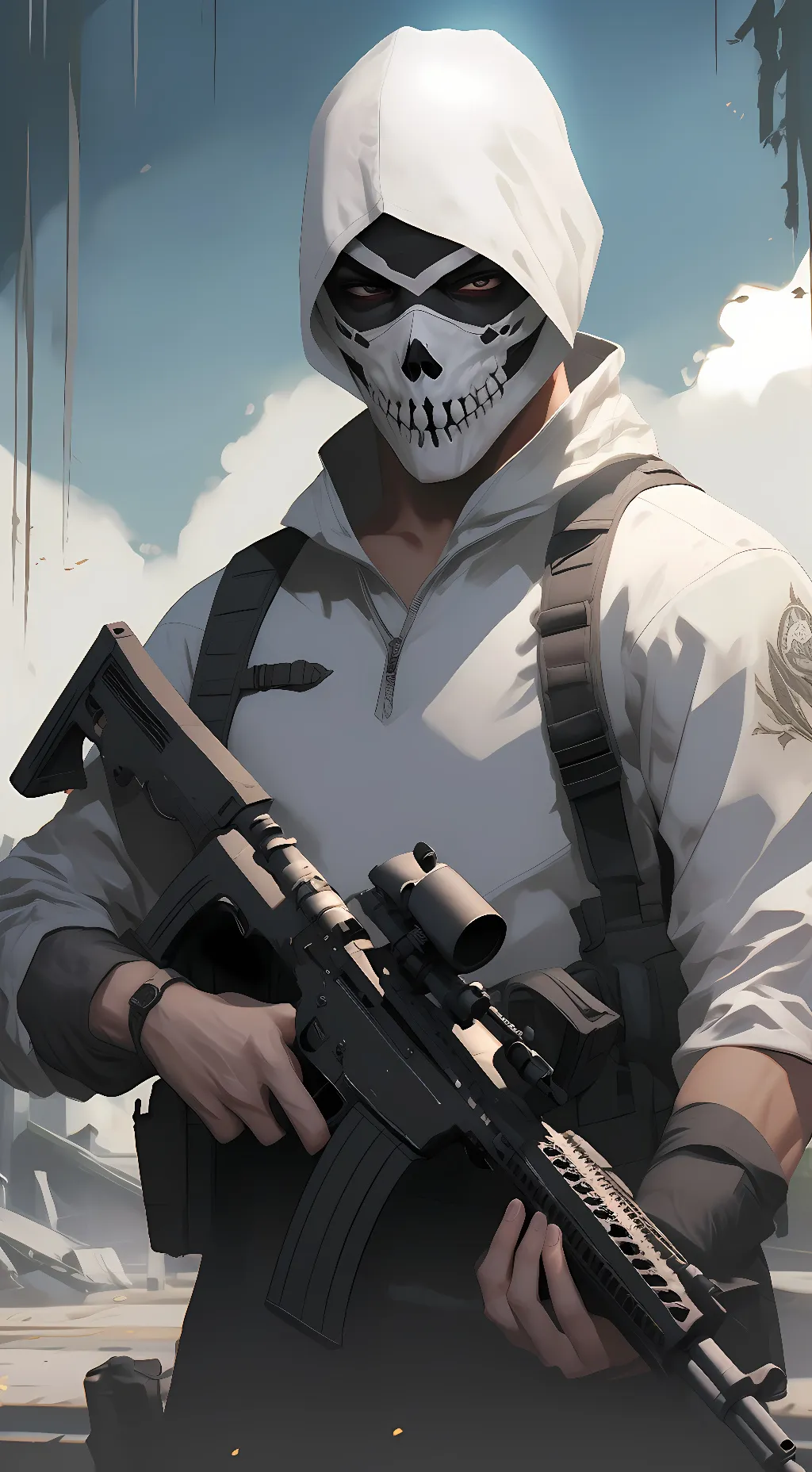 ai character: Ghost background