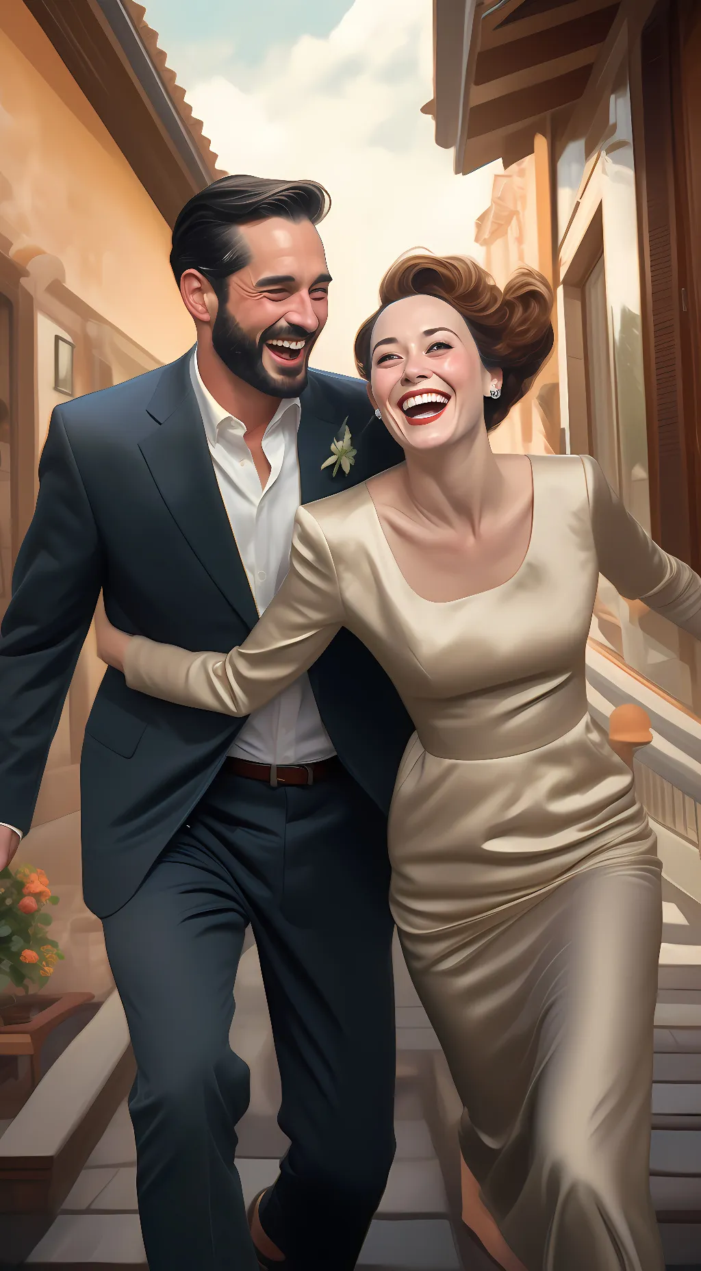 ai character: Love birds background