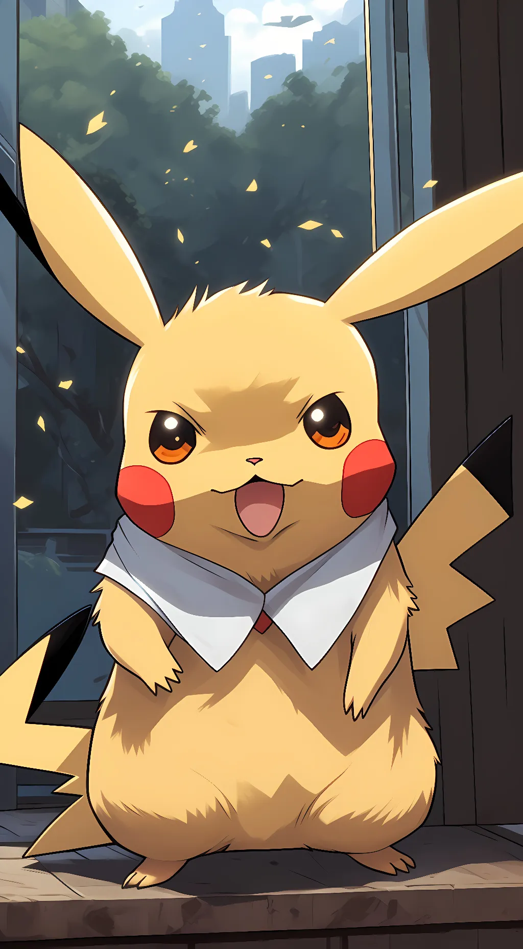 ai character: Pikachu  background