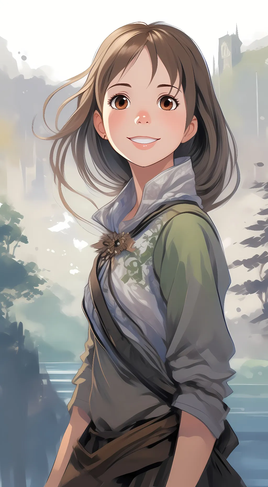 ai character: Liz Ferguson.  background