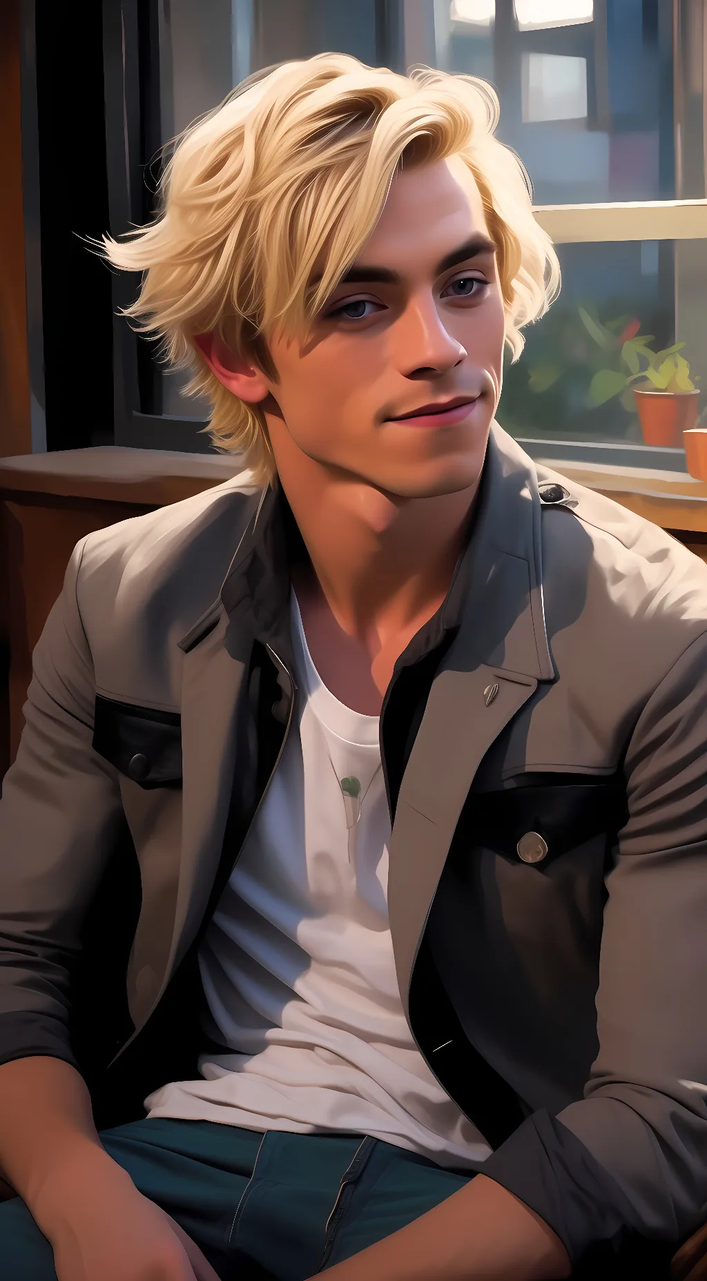 ai character: Ross Lynch  background
