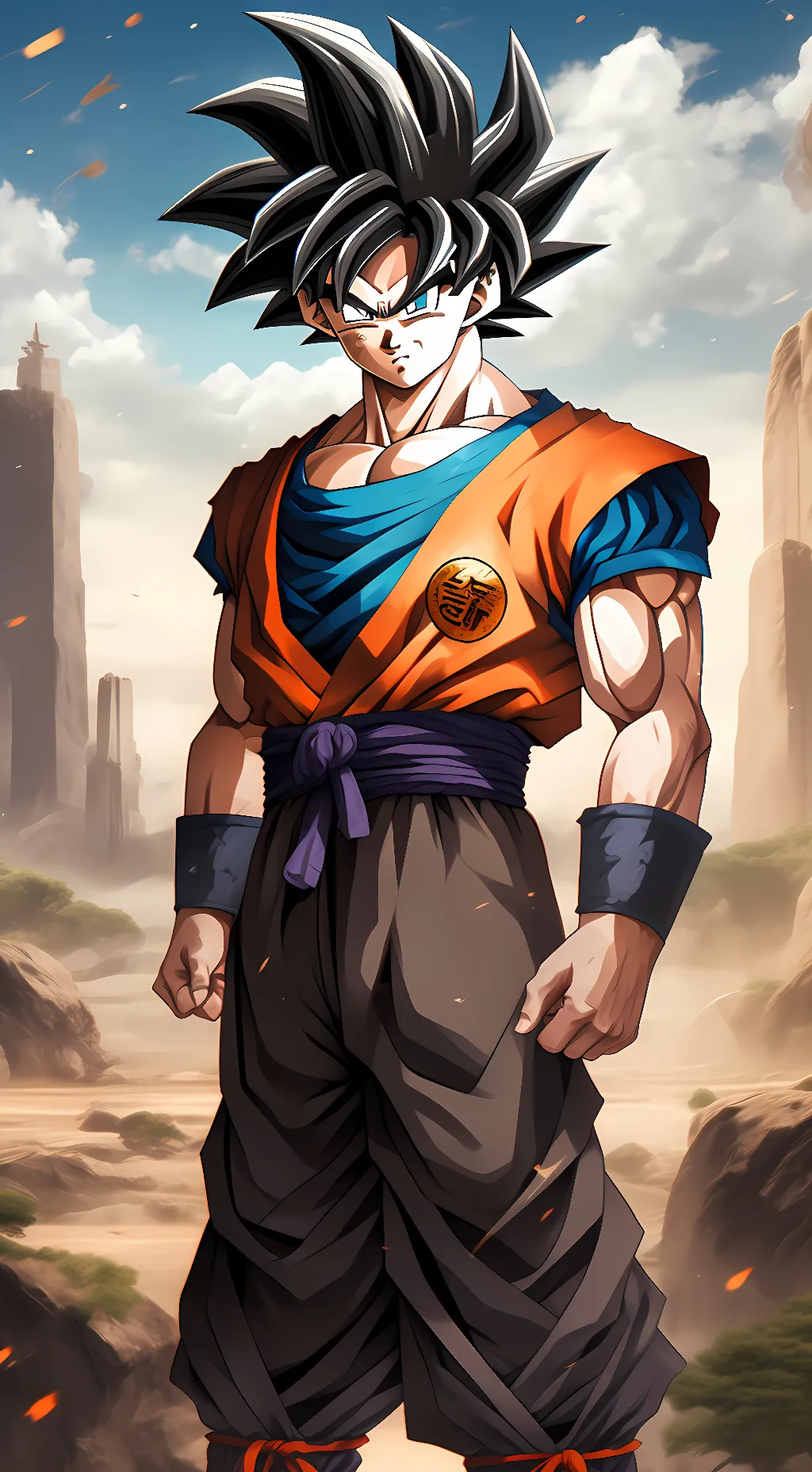 ai character: dark Goku  background