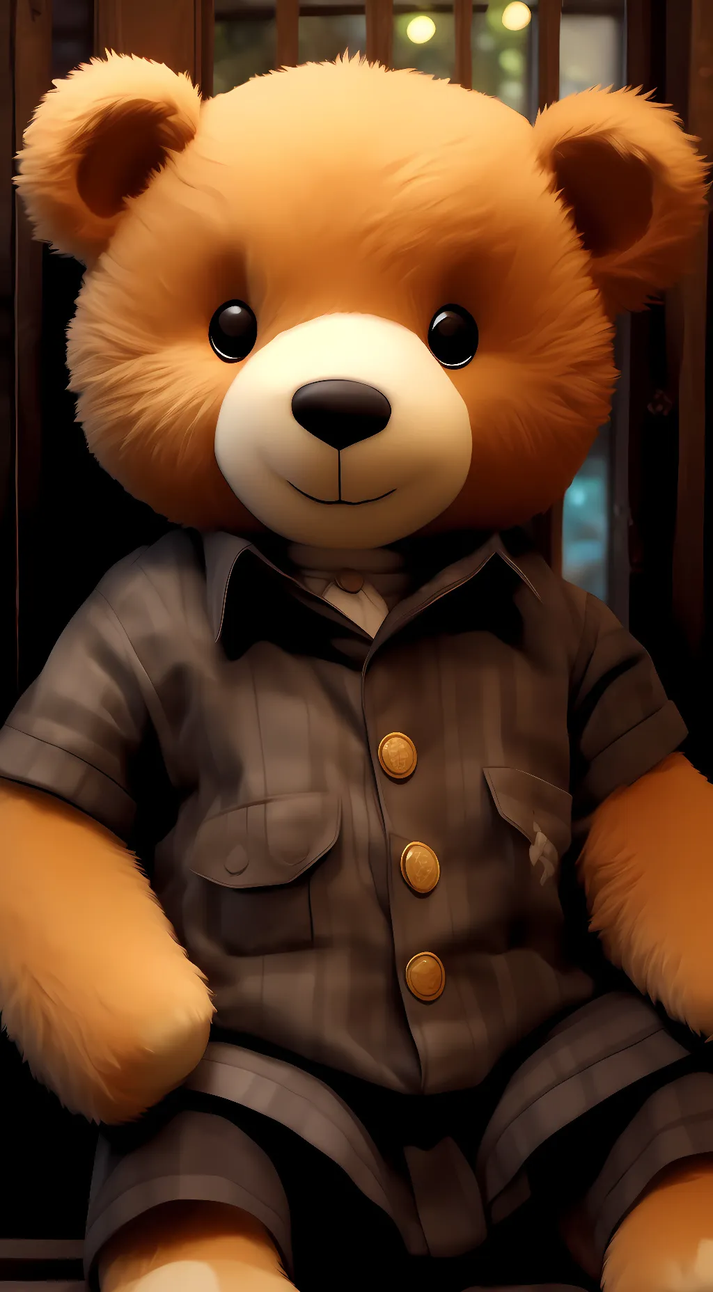 ai character: Teddy Bear  background