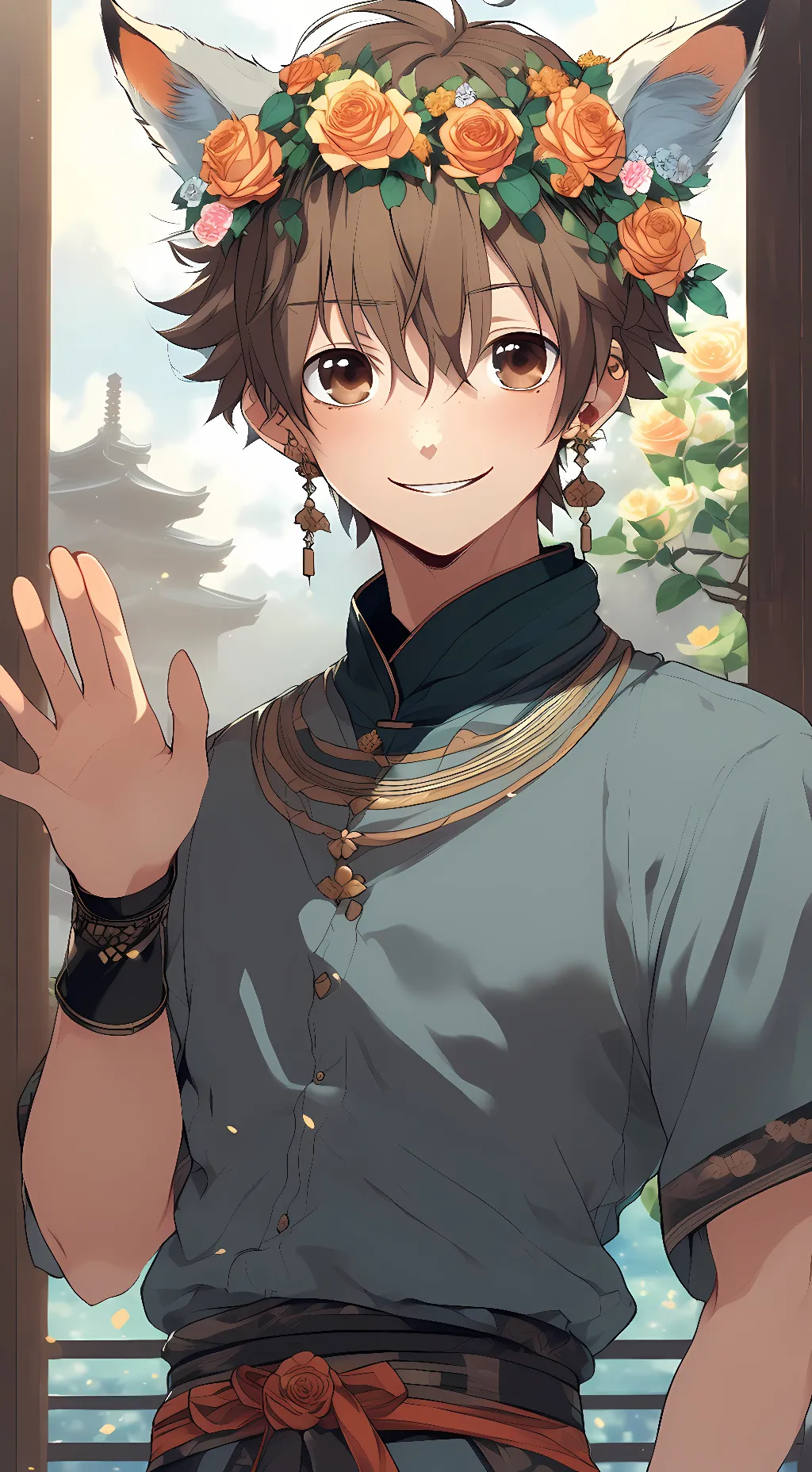 ai character: Anubis Stone background