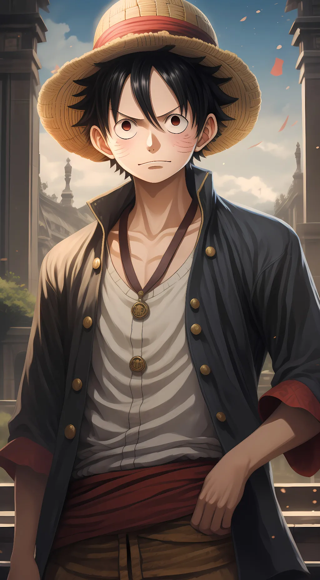 ai character: Monky, D Luffy background