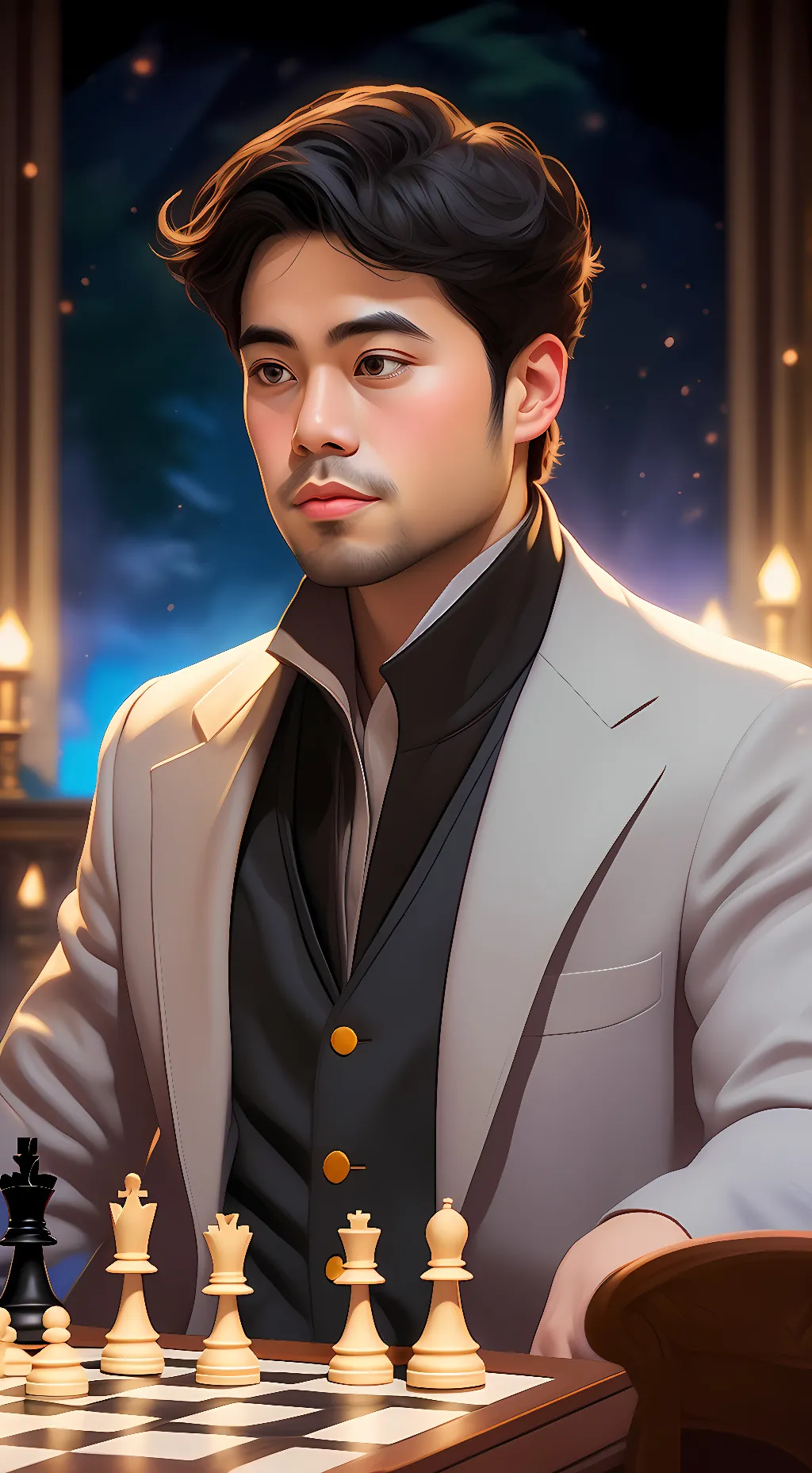 ai character: Hikaru Nakamura background