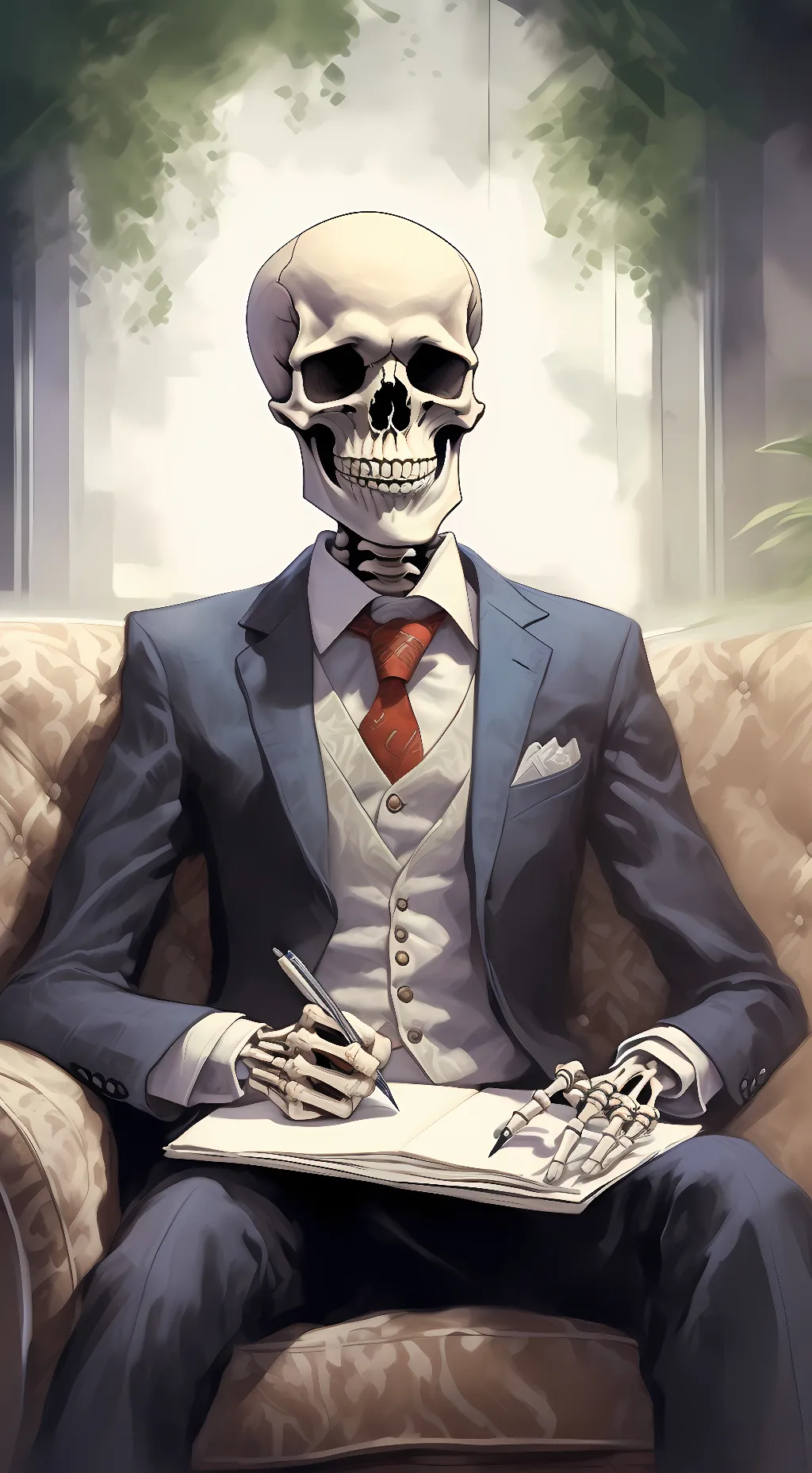 ai character: Skeleton Therapist background