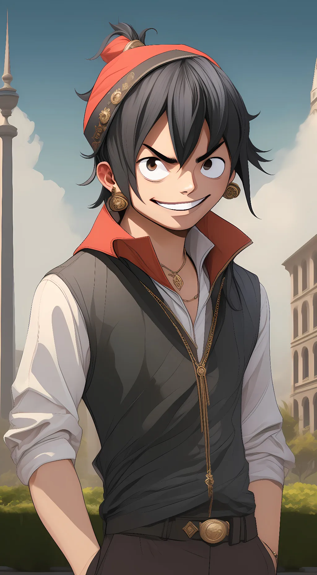 ai character: luffy background
