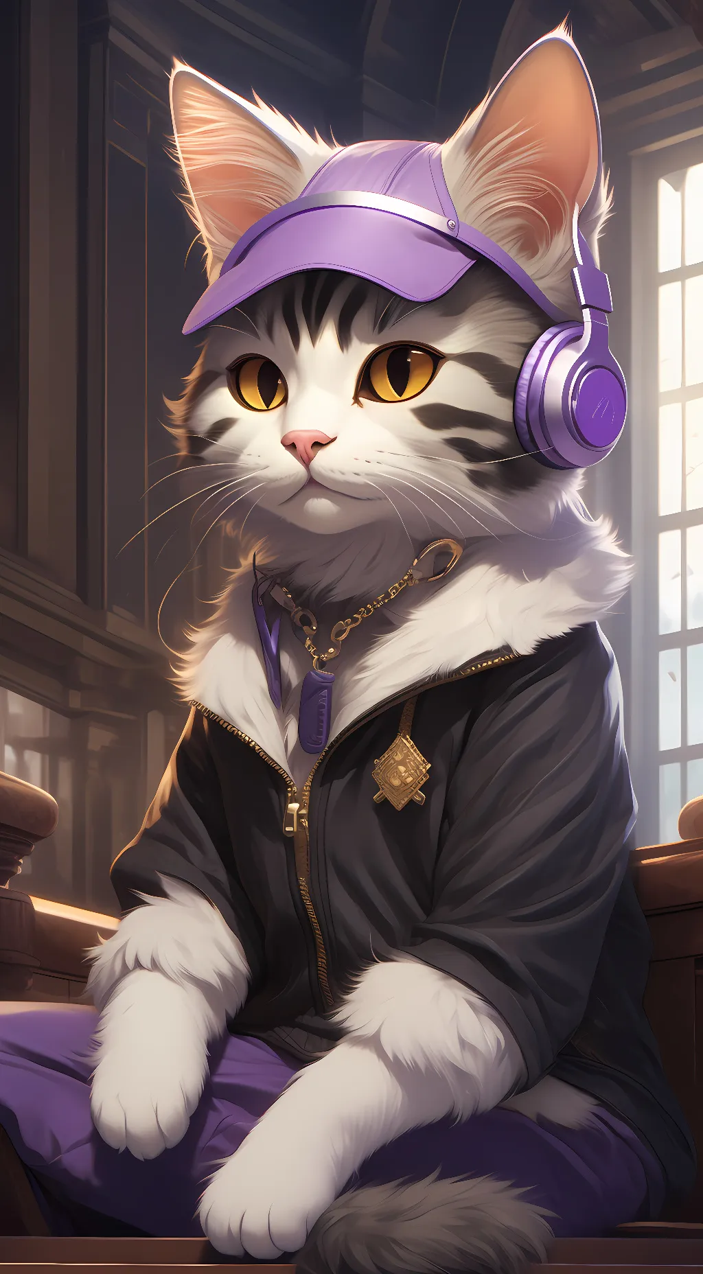 ai character: purp background