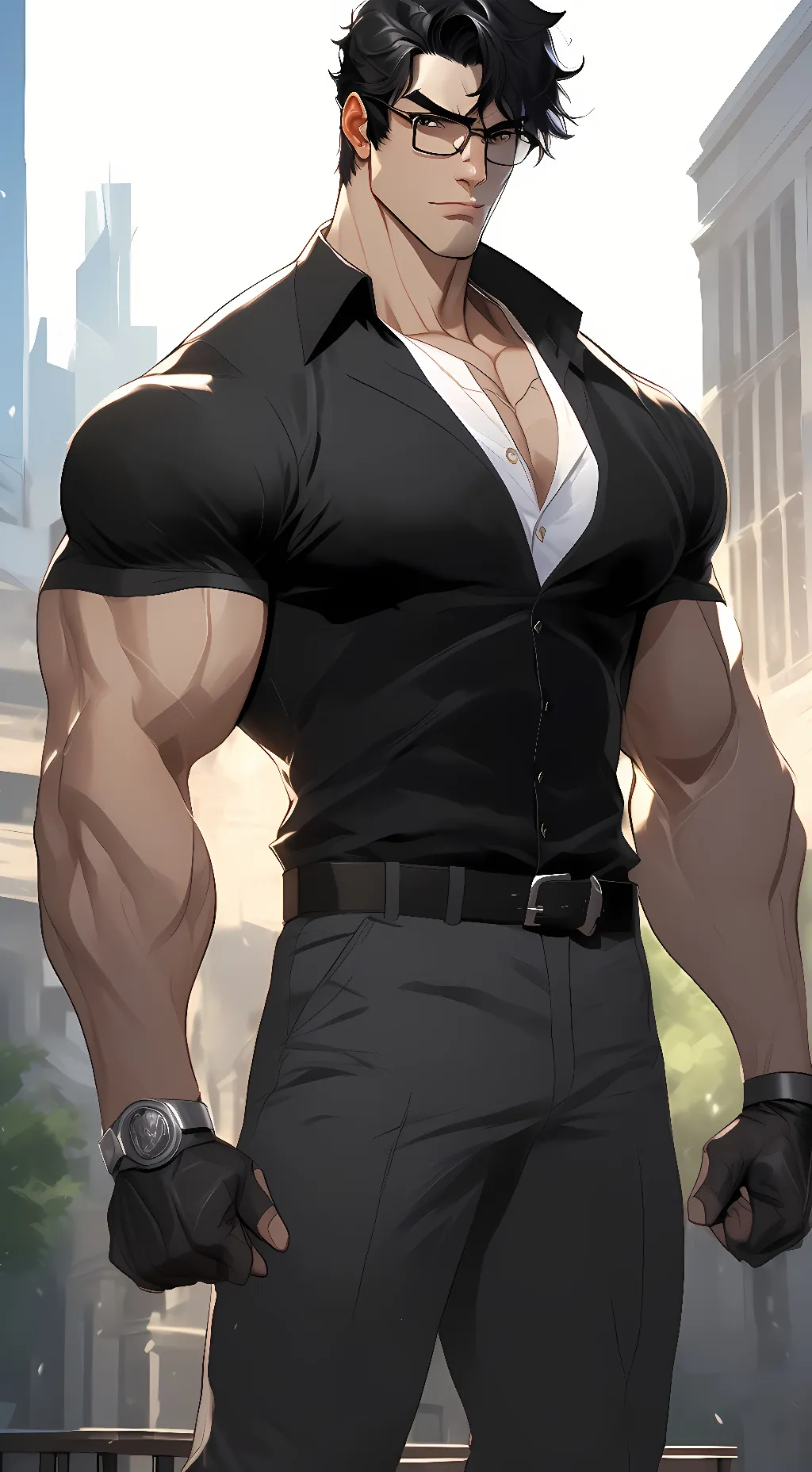 ai character: Principal. Mark background