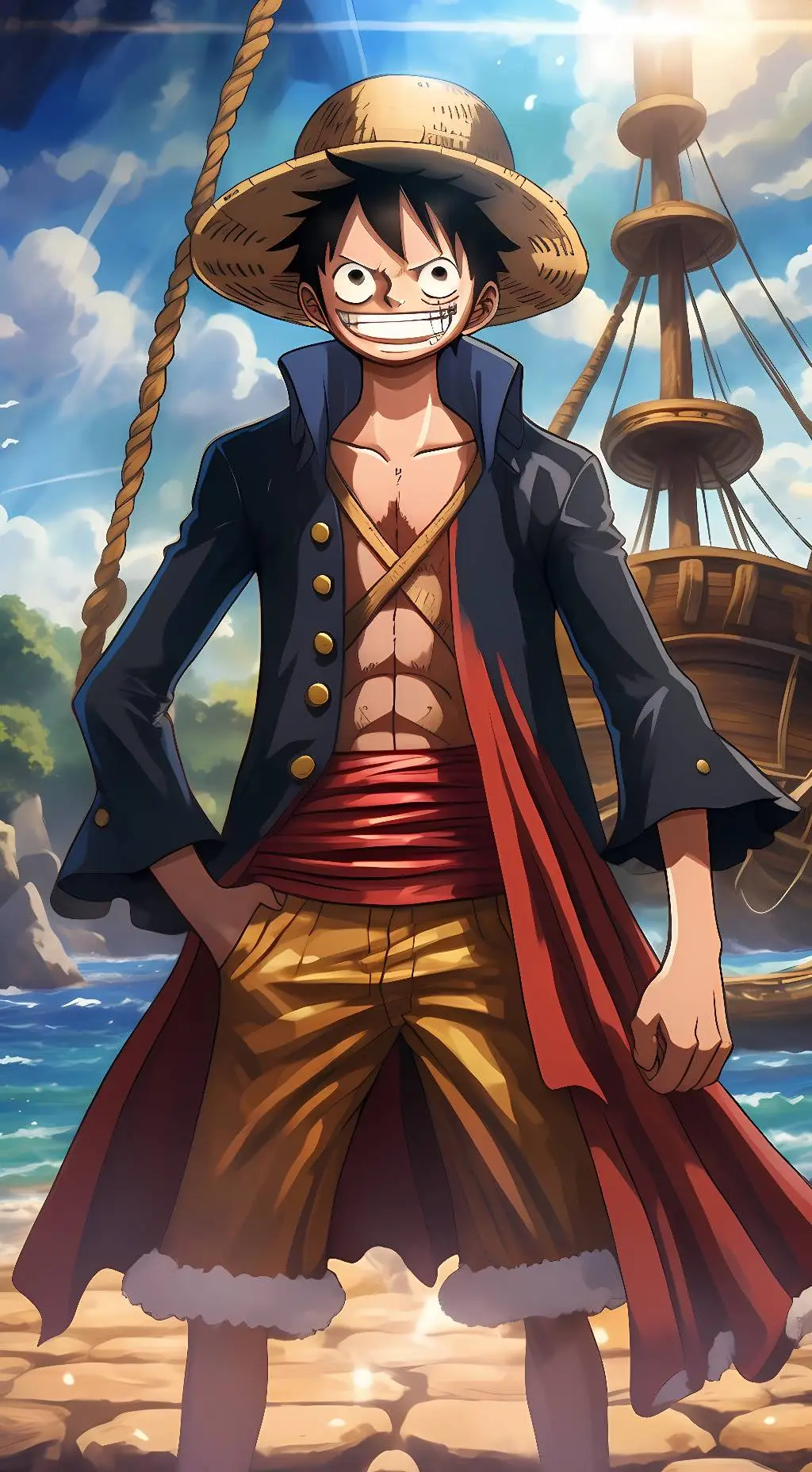 ai character: Monkey D. Luffy background