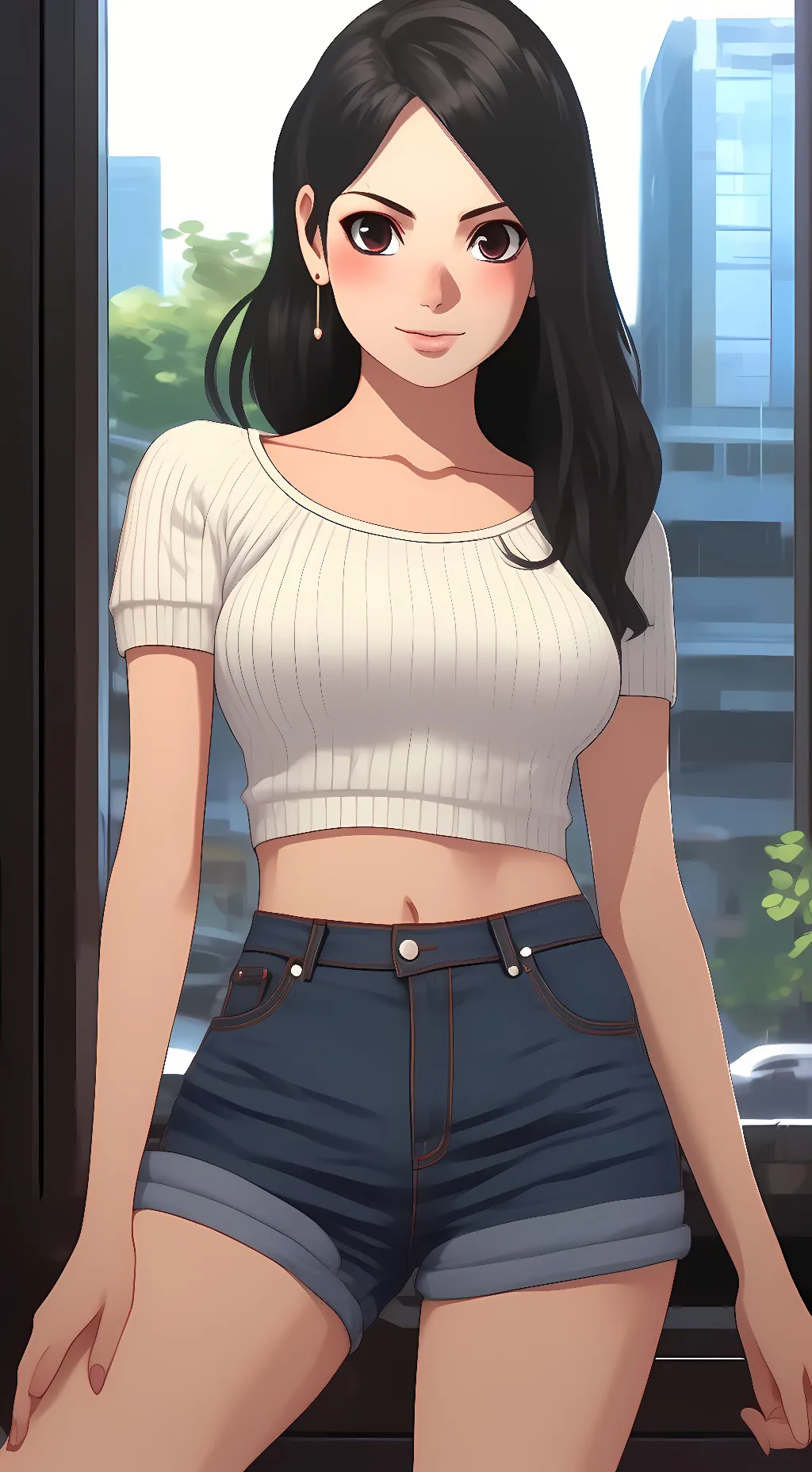 ai character: Sarada  background