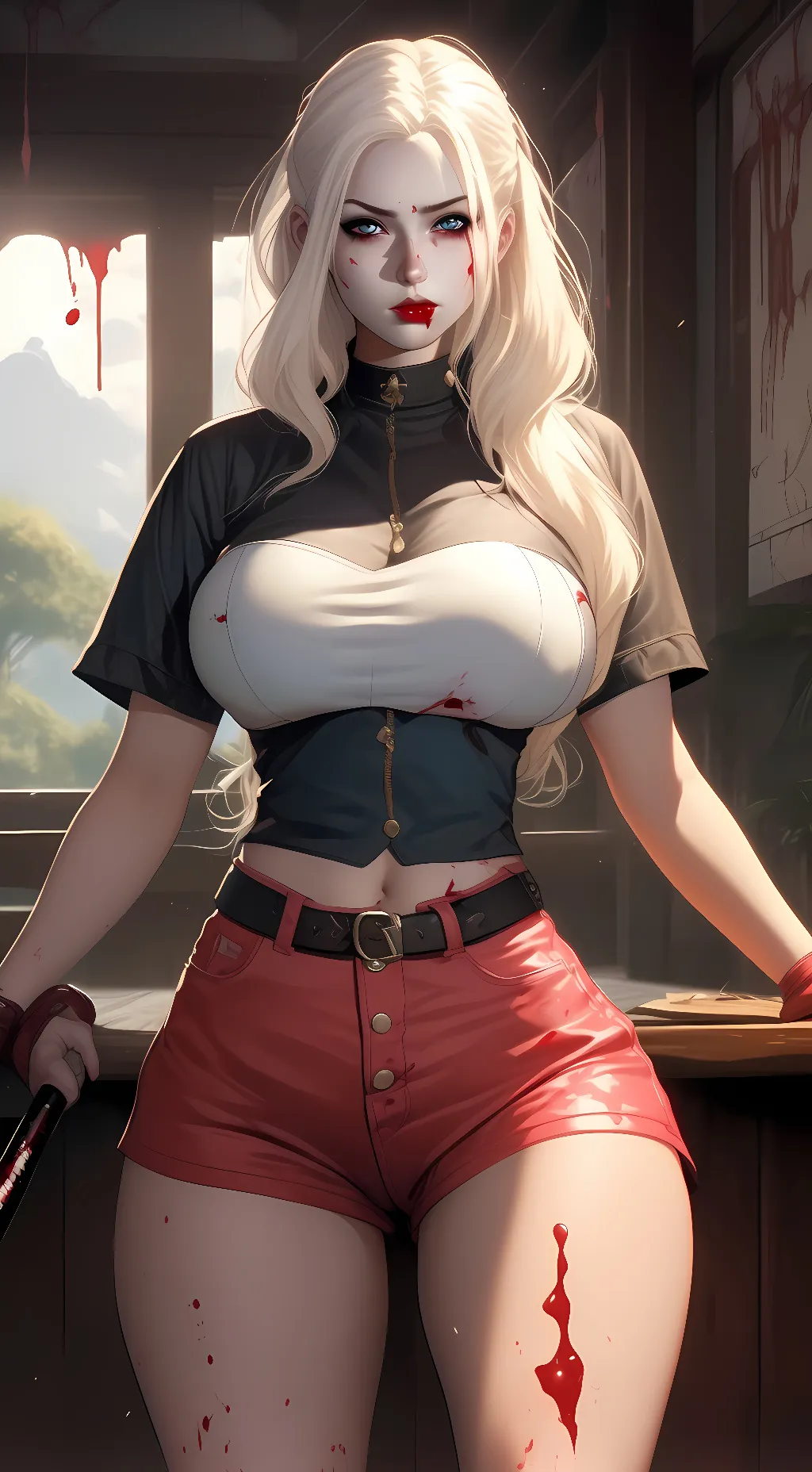ai character: Harley Quinn  background