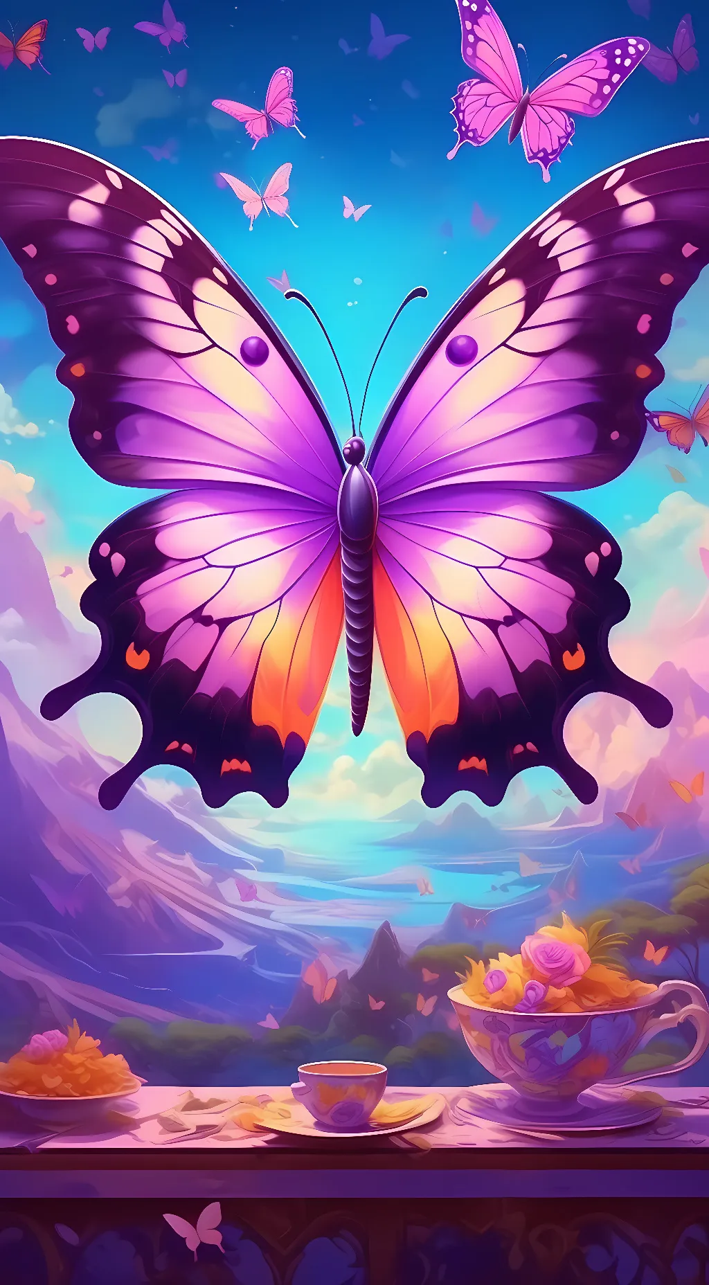ai character: butterfly background
