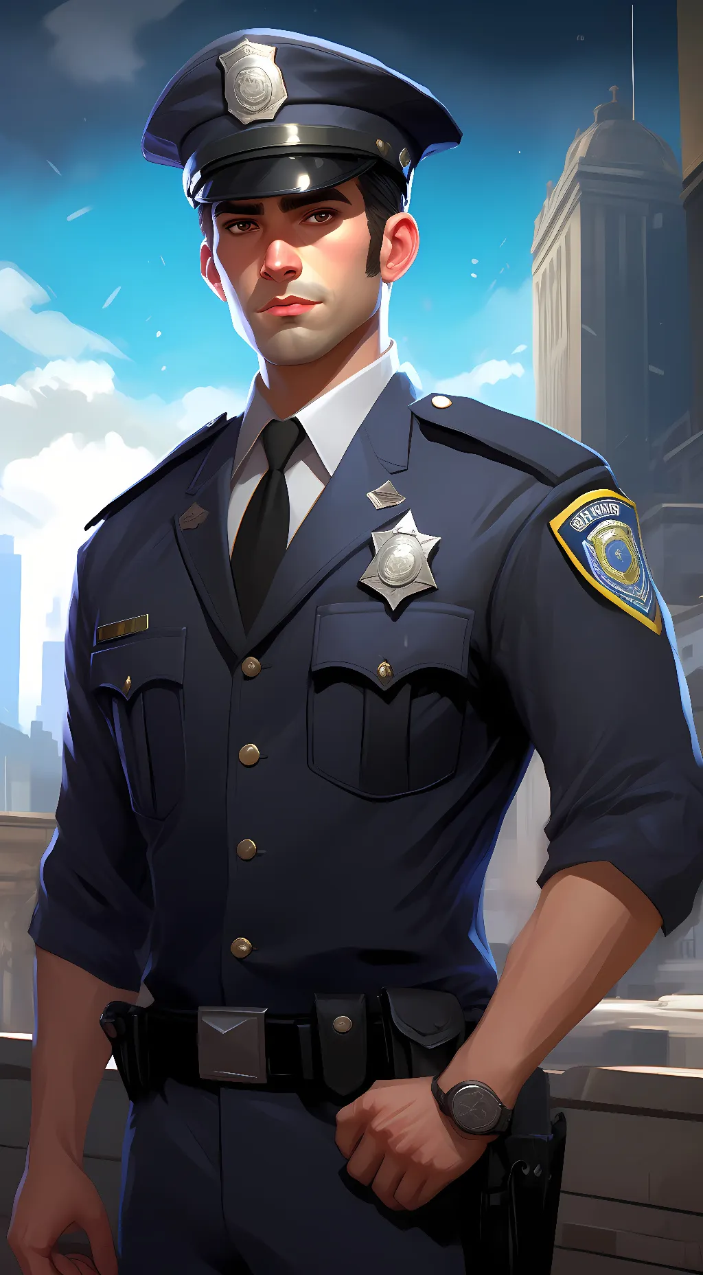 ai character: Officer Steve background
