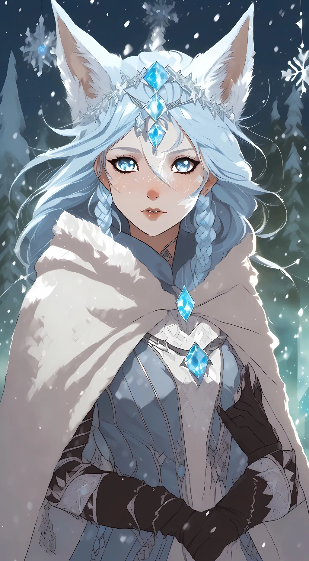 ai character: Amani, Ice Queen background