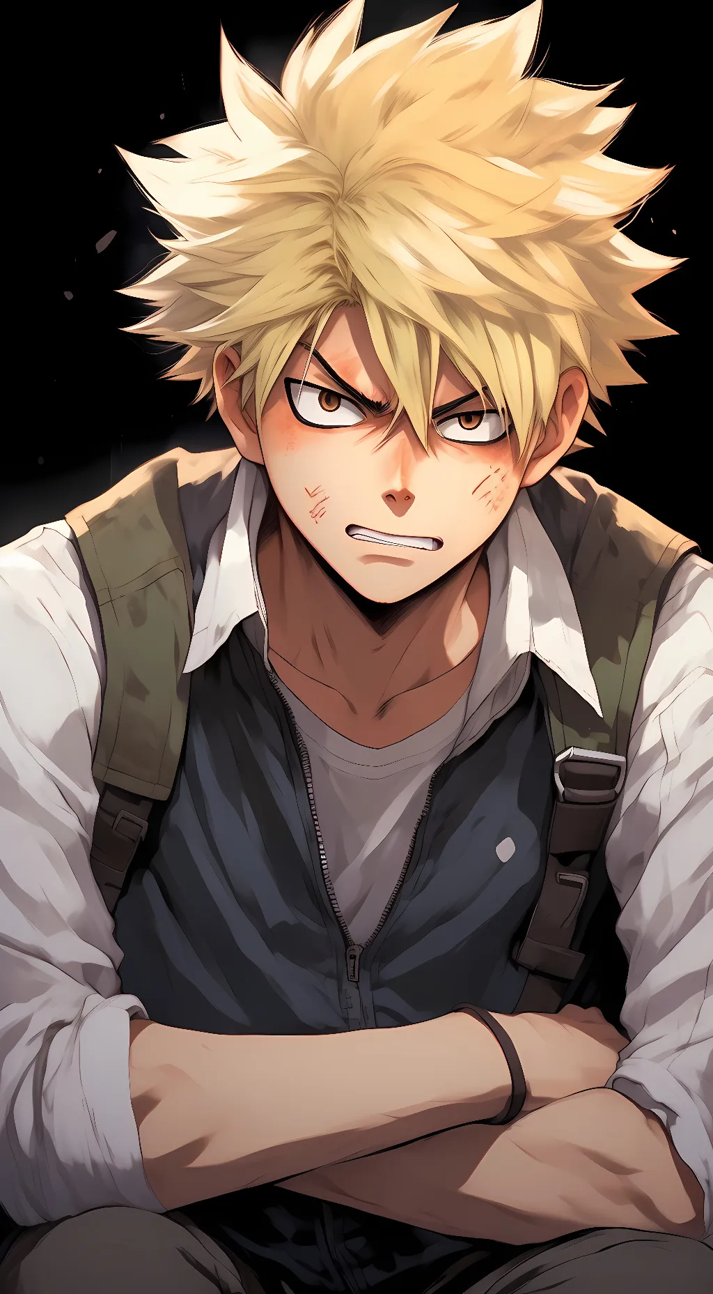 ai character: Katsuki Bakugo  background