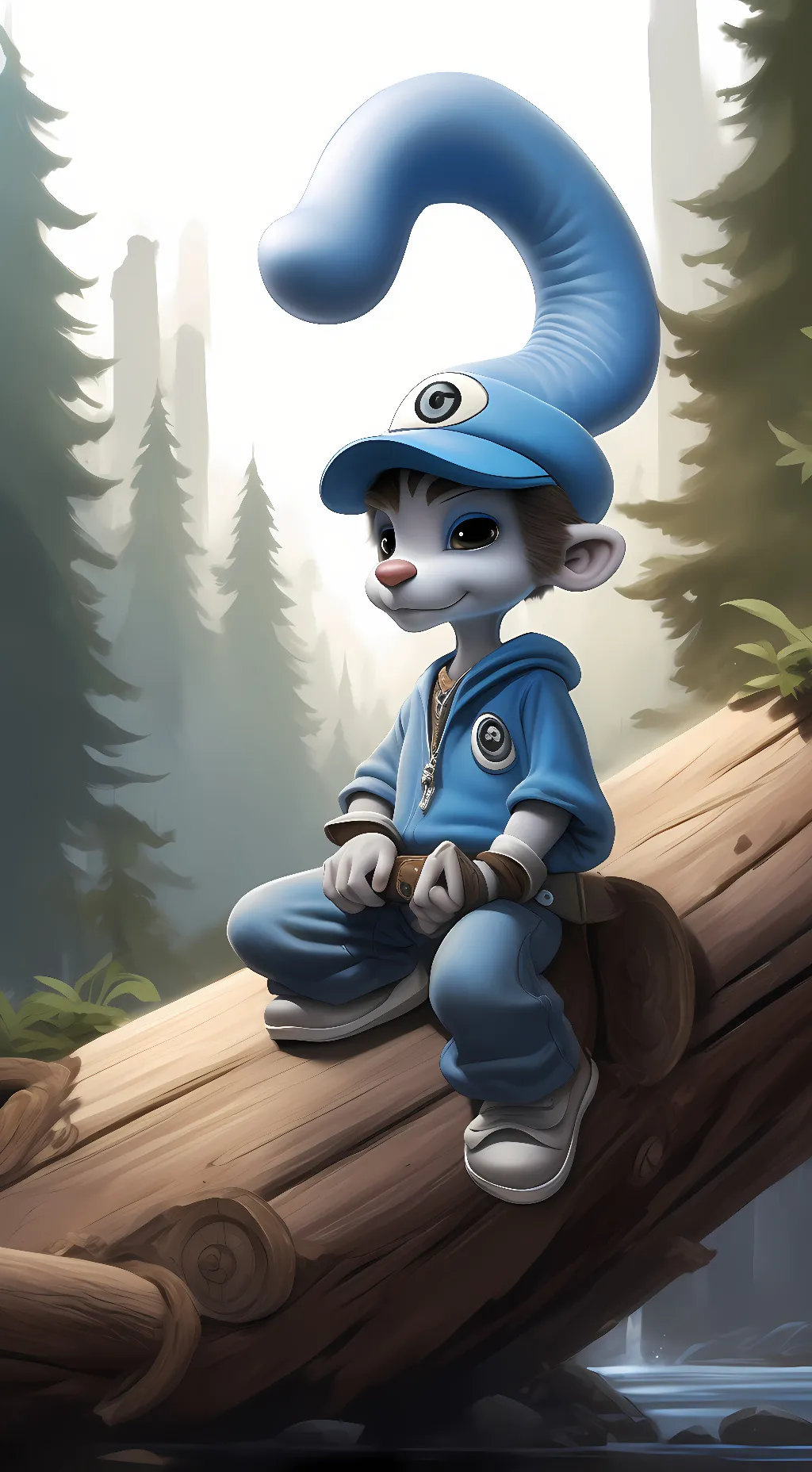 ai character: smurf cat background
