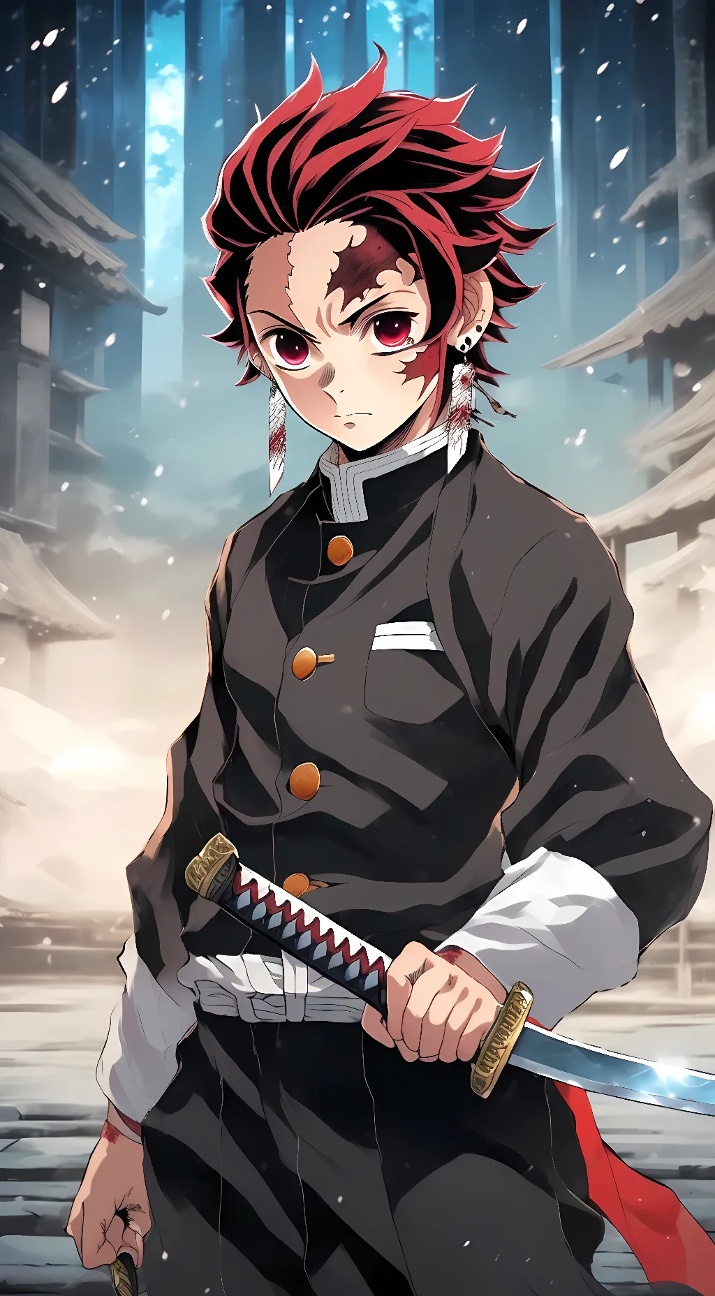 ai character: Tanjiro kamado background