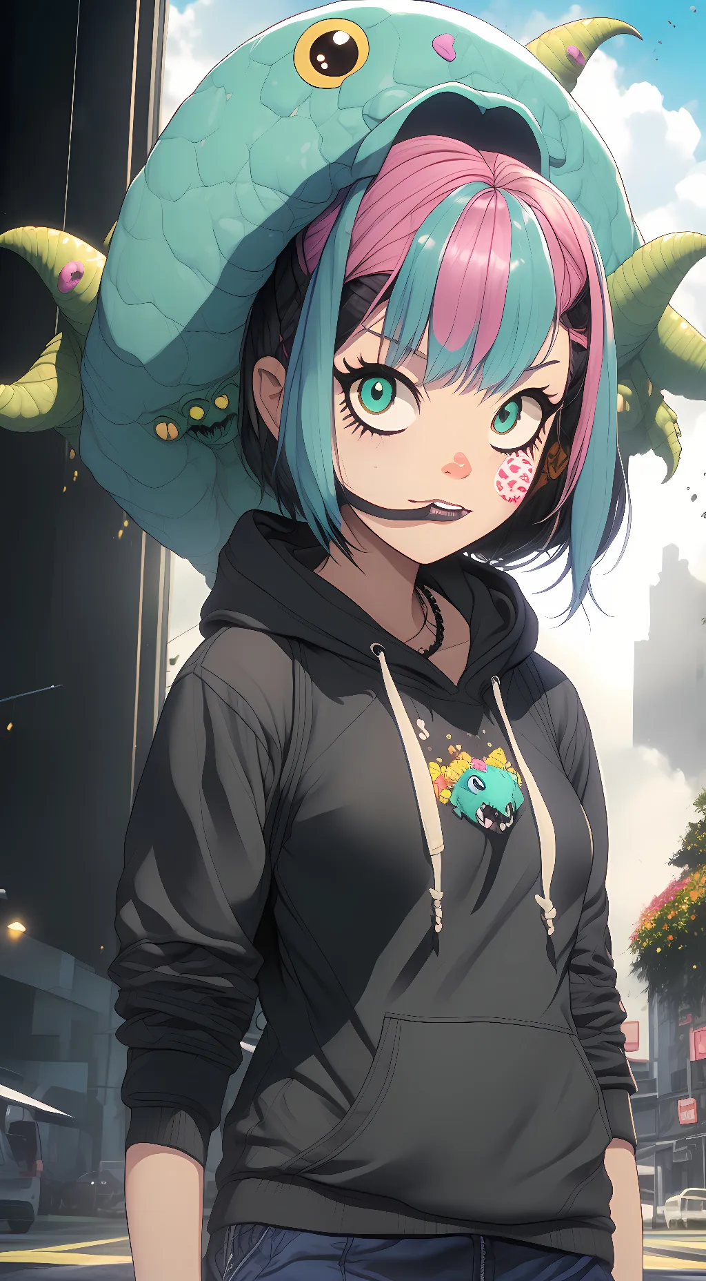 ai character: Aqua background