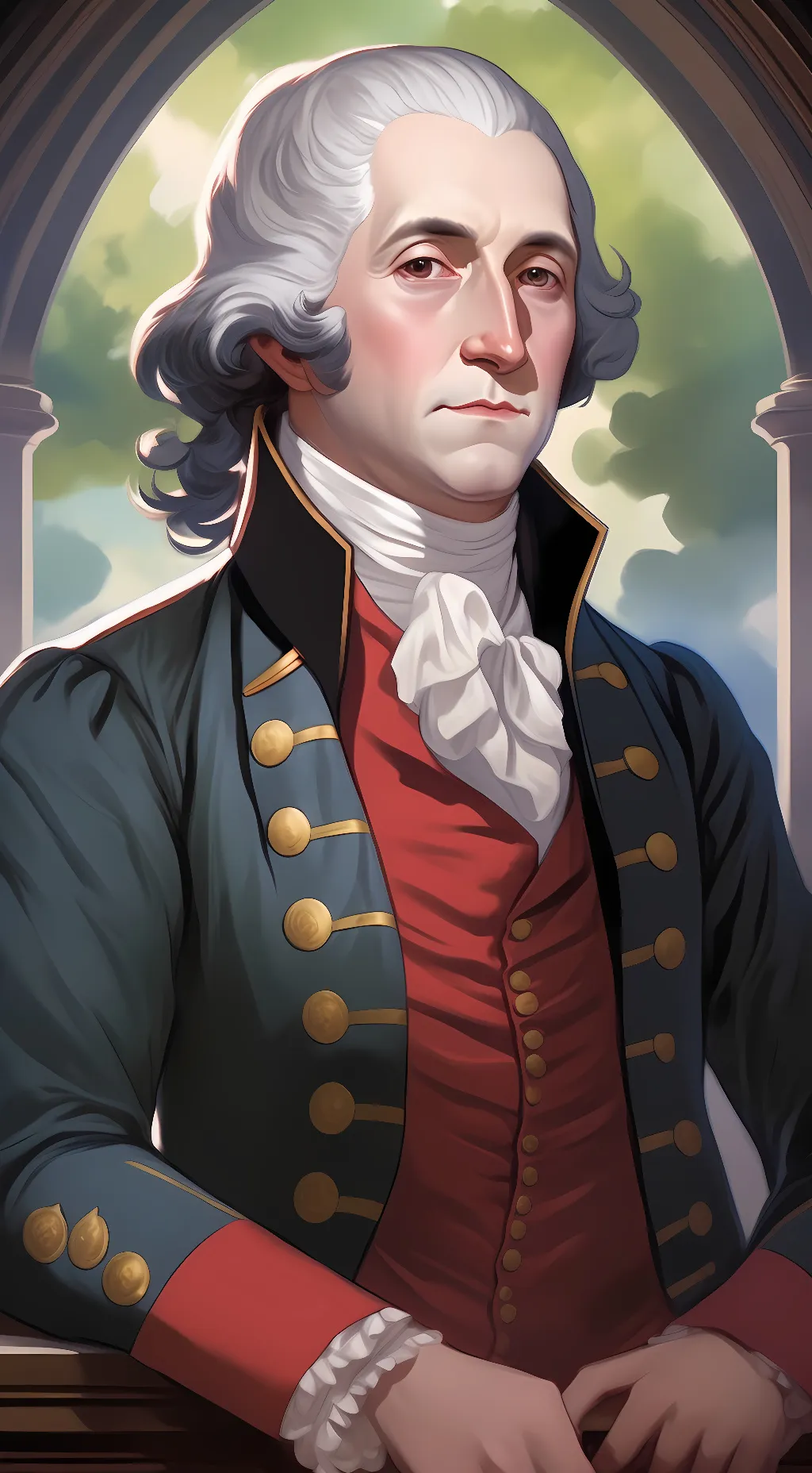 ai character: George Washington  background