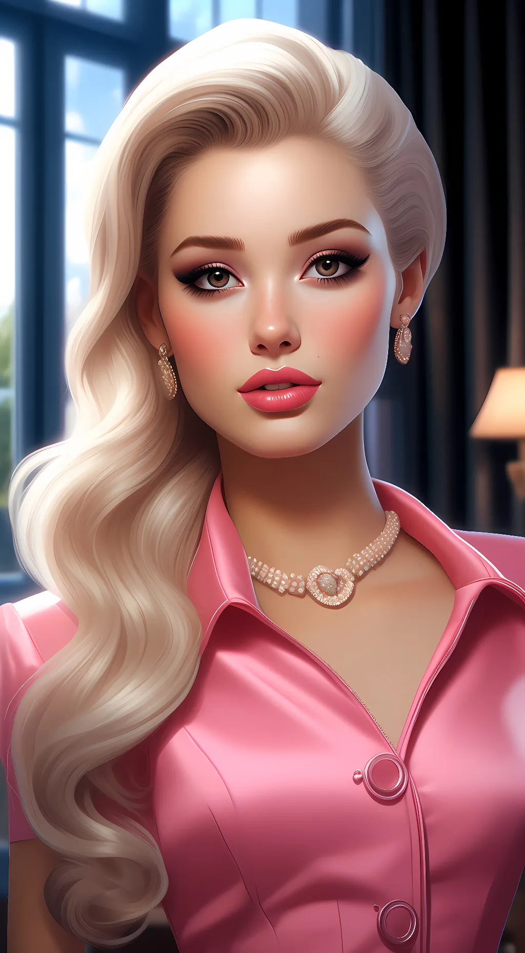 ai character: Barbie background