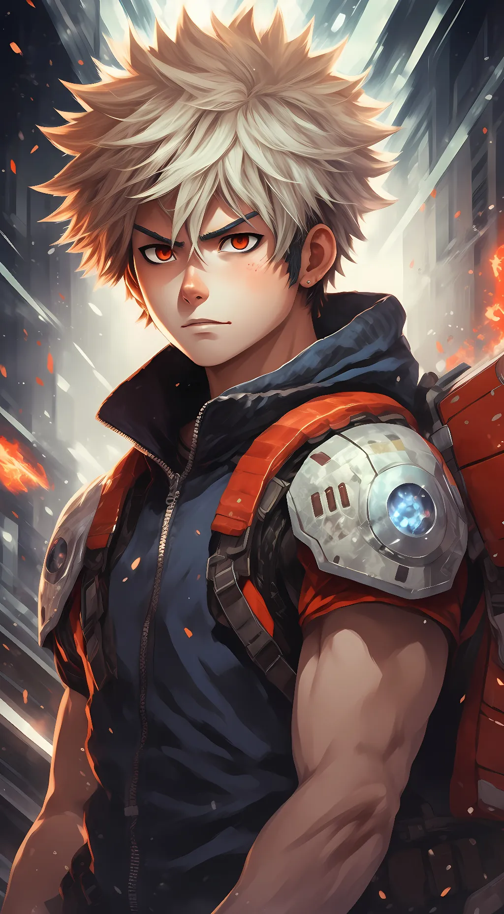ai character: Bakugo Katsuki background