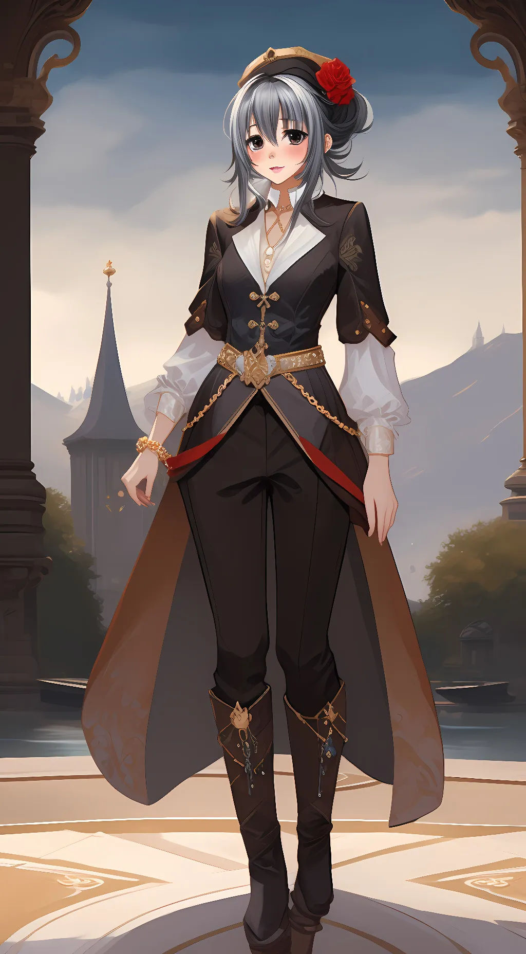 ai character: cow girl  background
