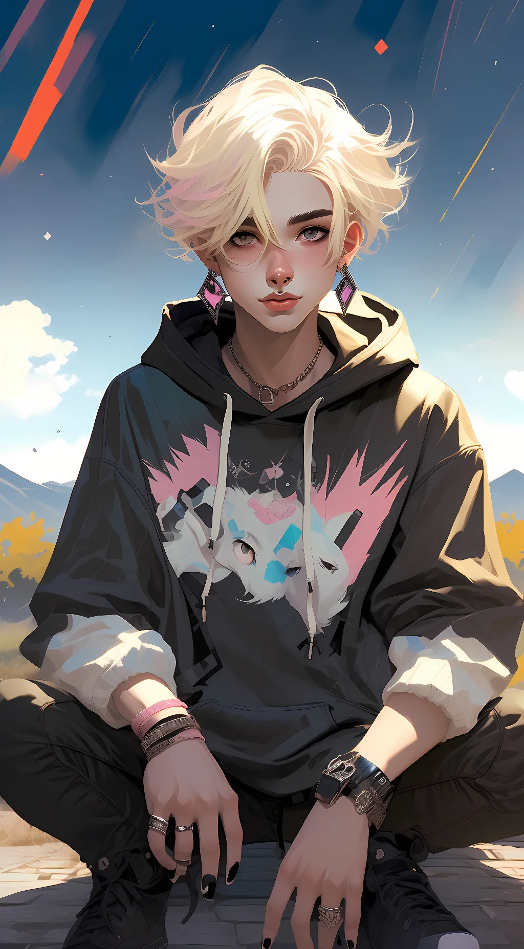 ai character: Alex turner  background