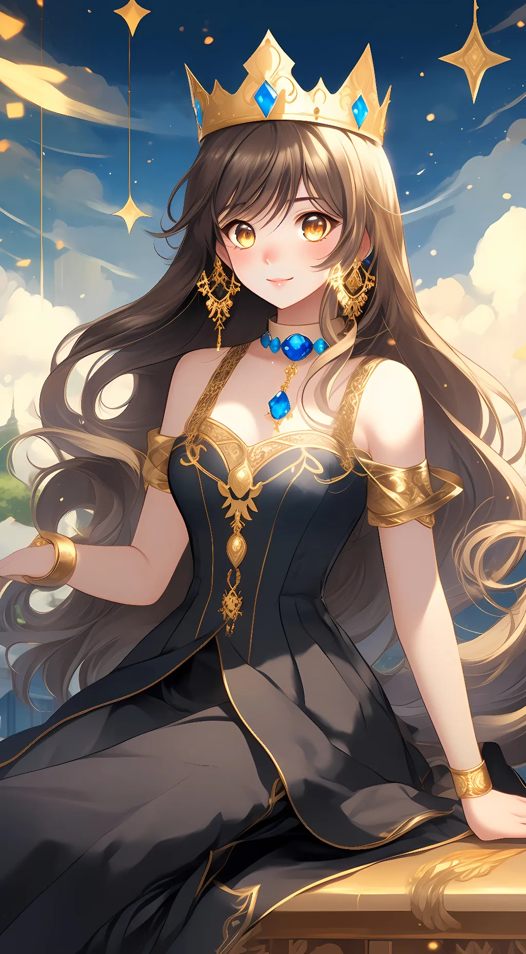 ai character: Gold background