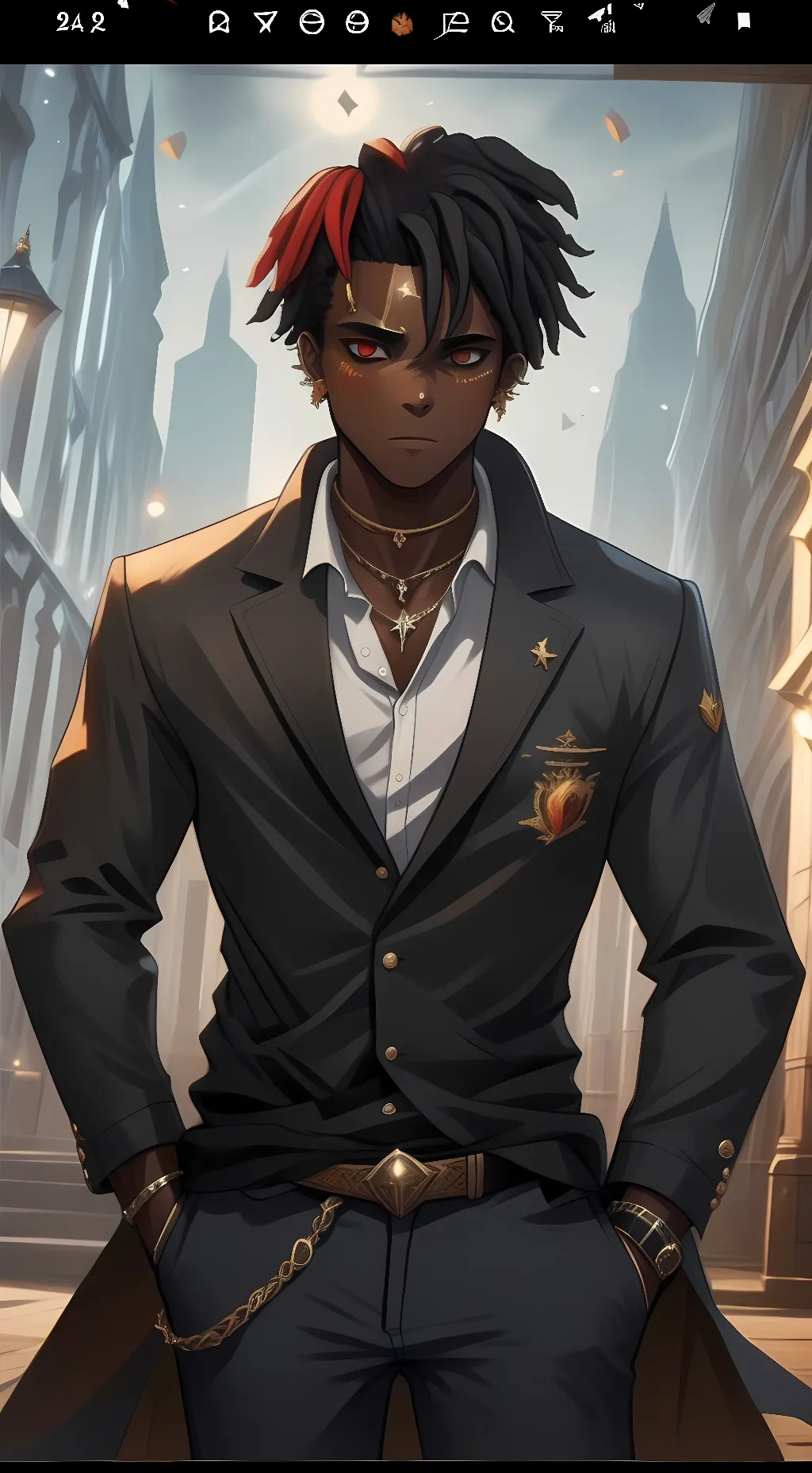 ai character: gold mind background