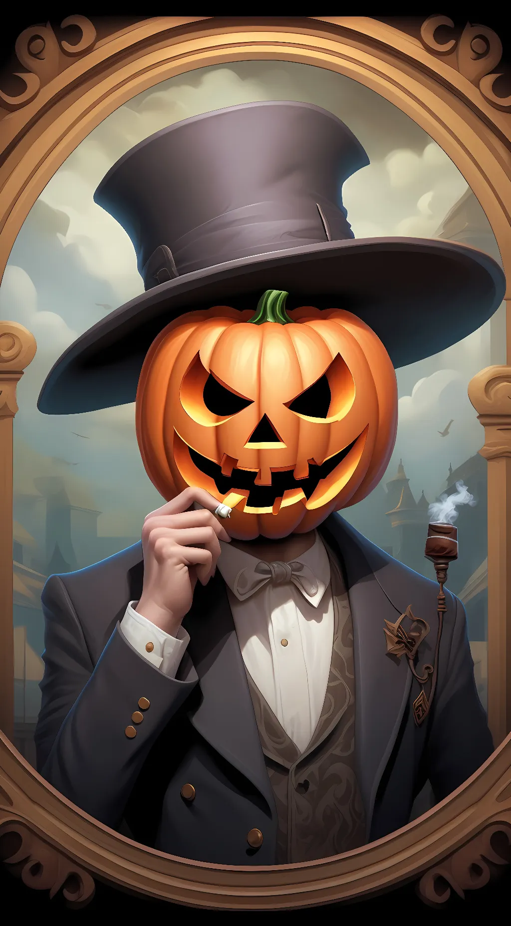 ai character: pomkin man background