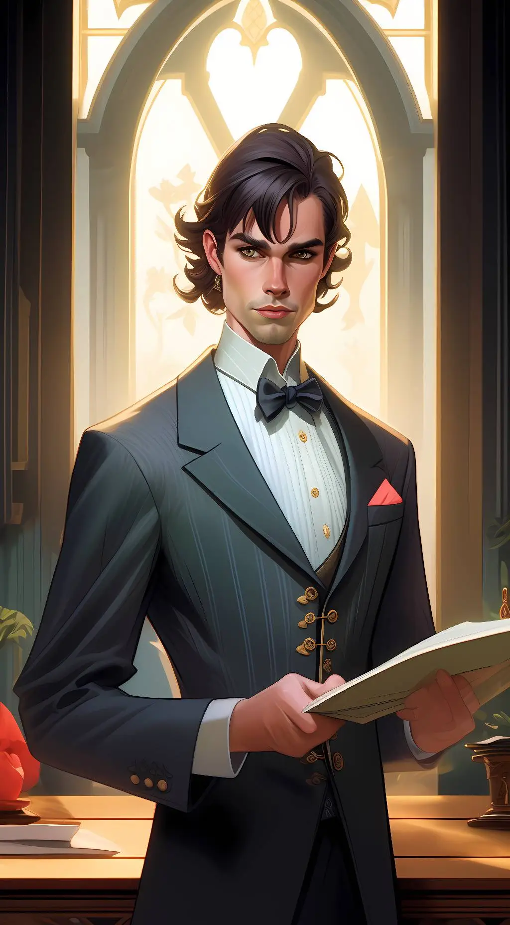 ai character: Damon  background