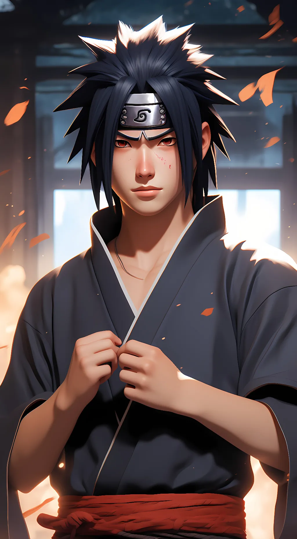 ai character: Sasuke  background