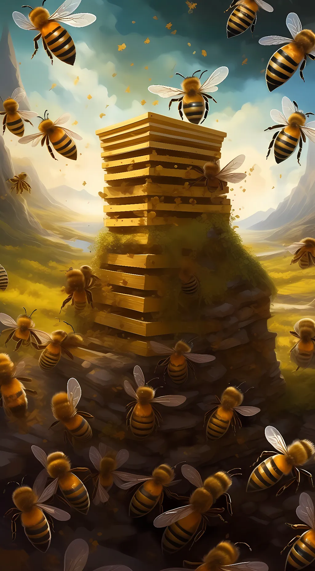 ai character: BeeHive background