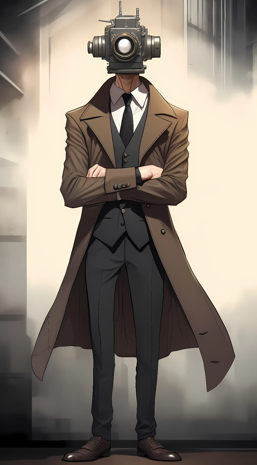 ai character:  Brown cameraman  background