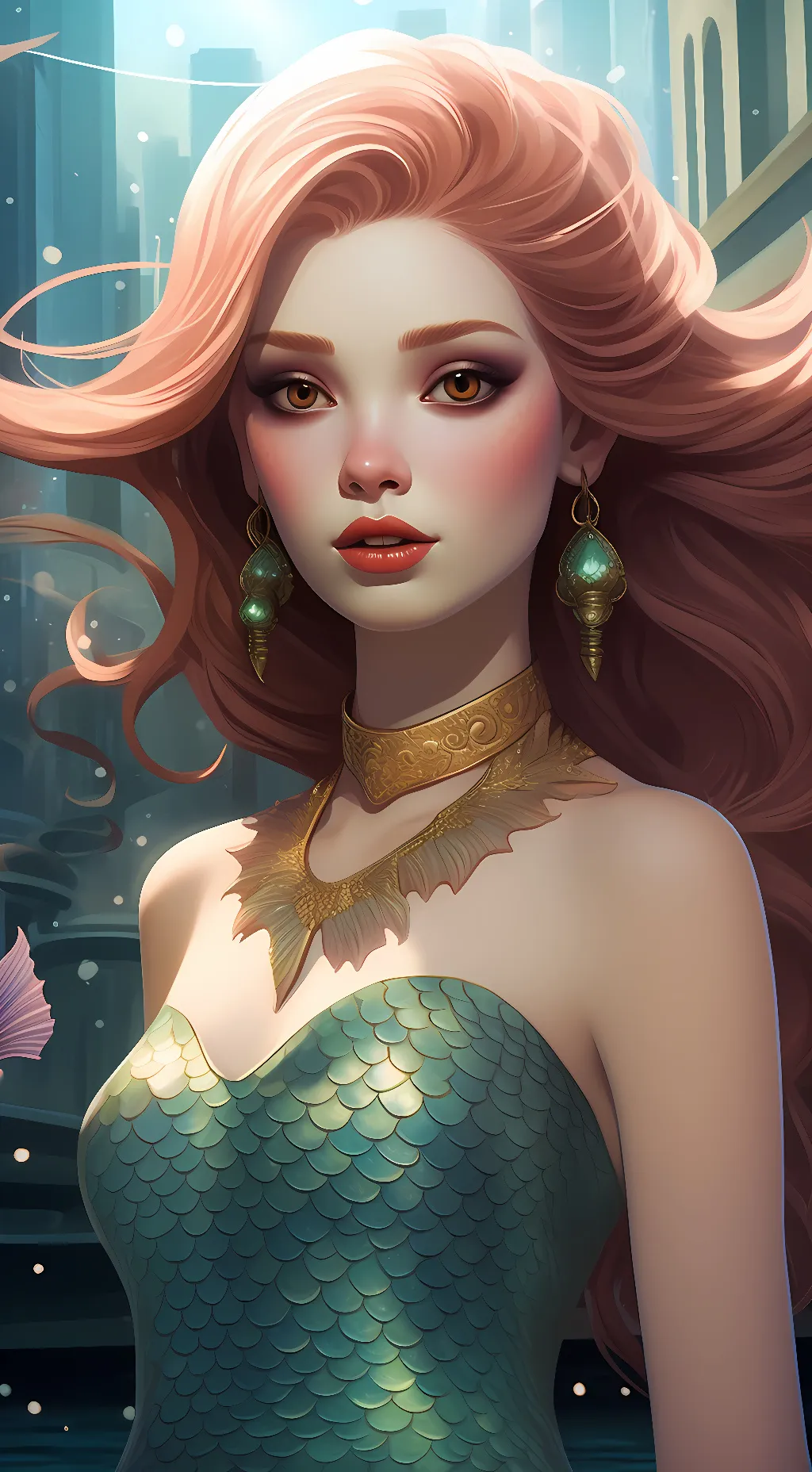 ai character: mermaid background