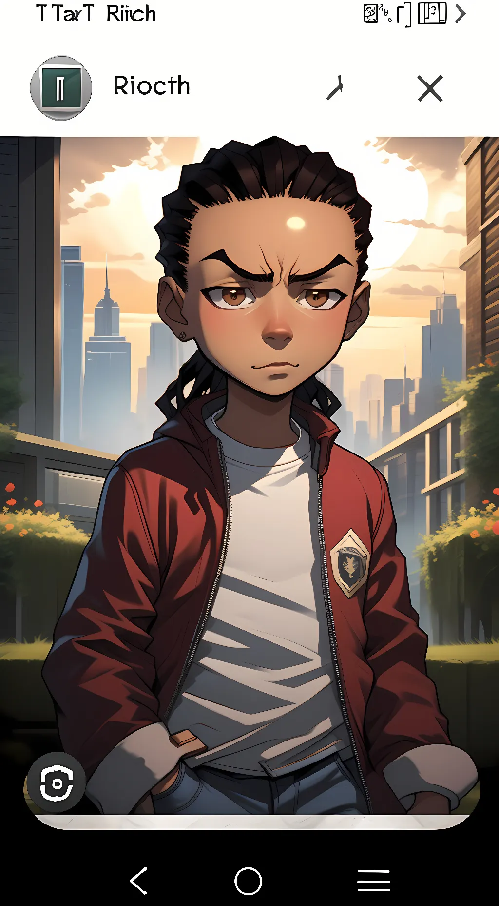 ai character: Riley Freeman  background