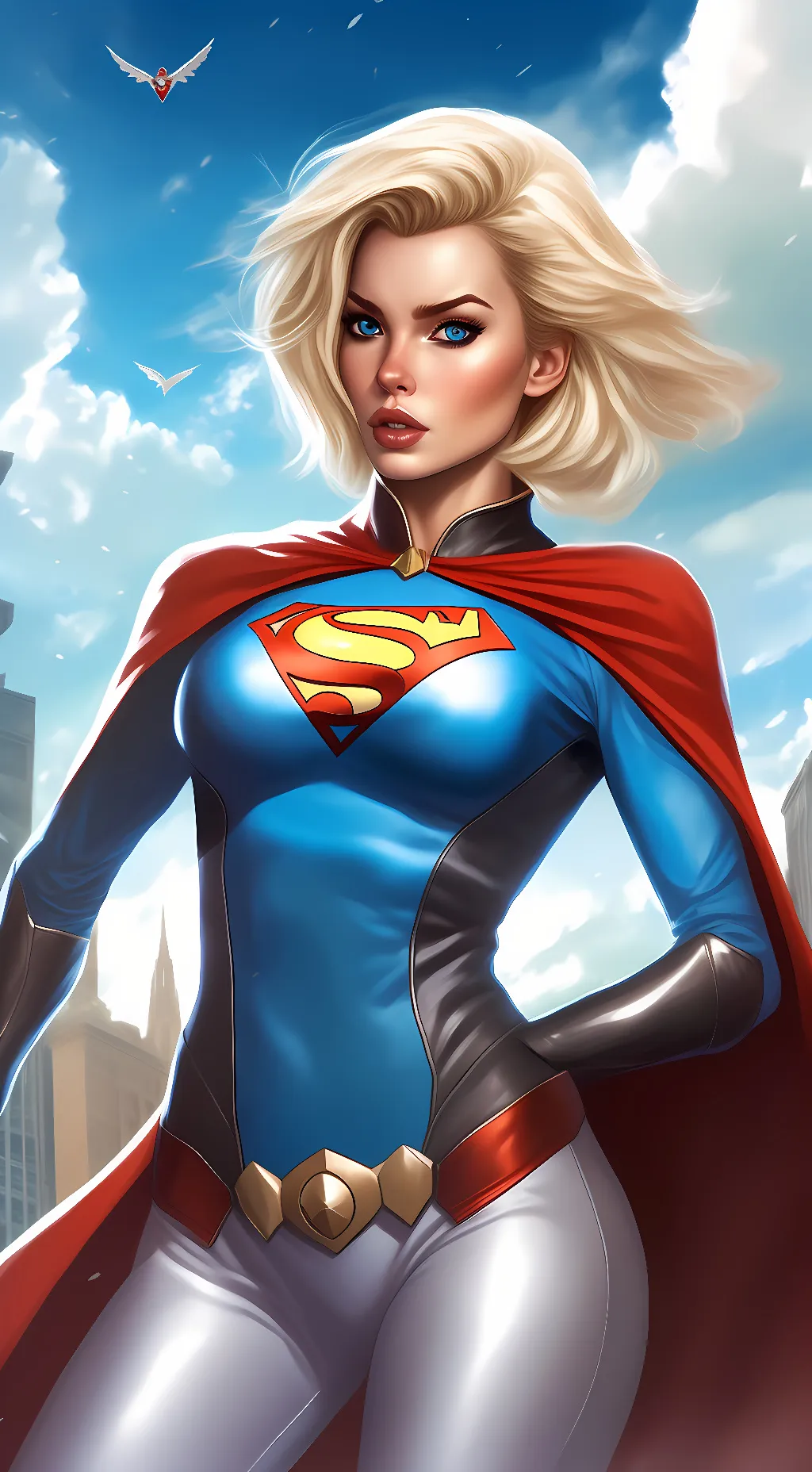 ai character: PowerGirl background