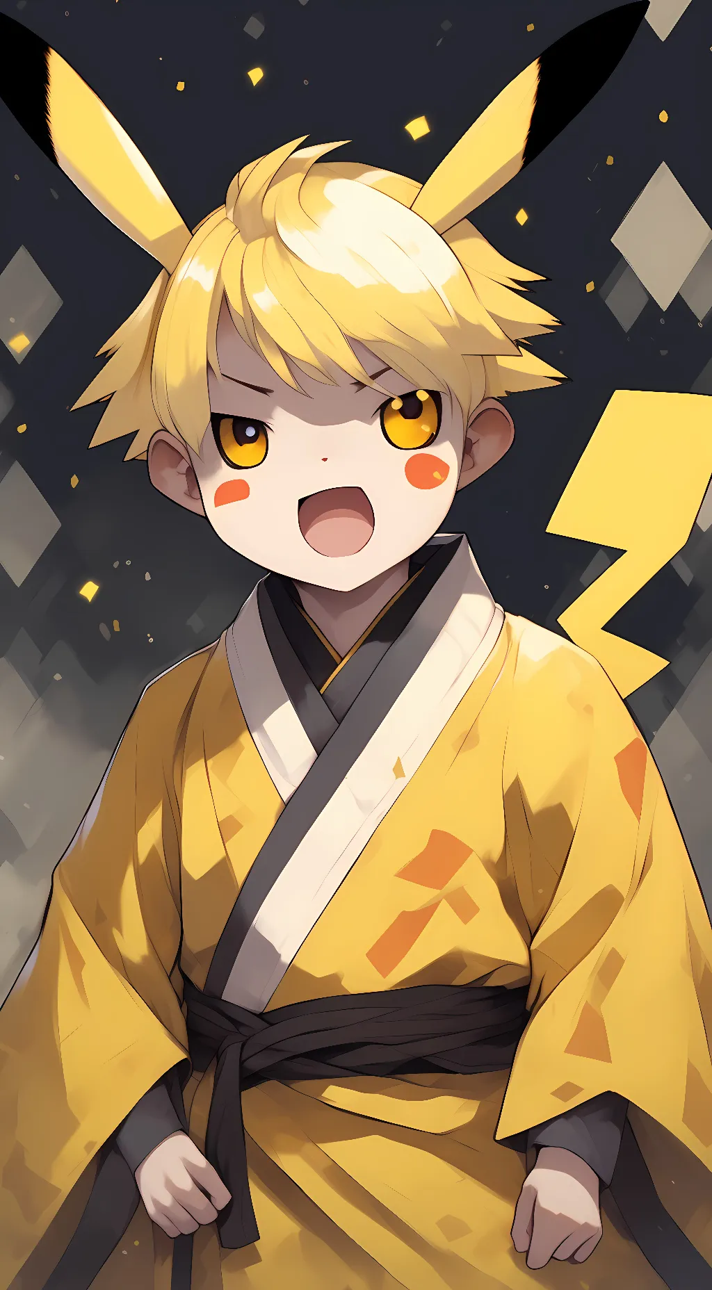 ai character: Cry baby pikachu background