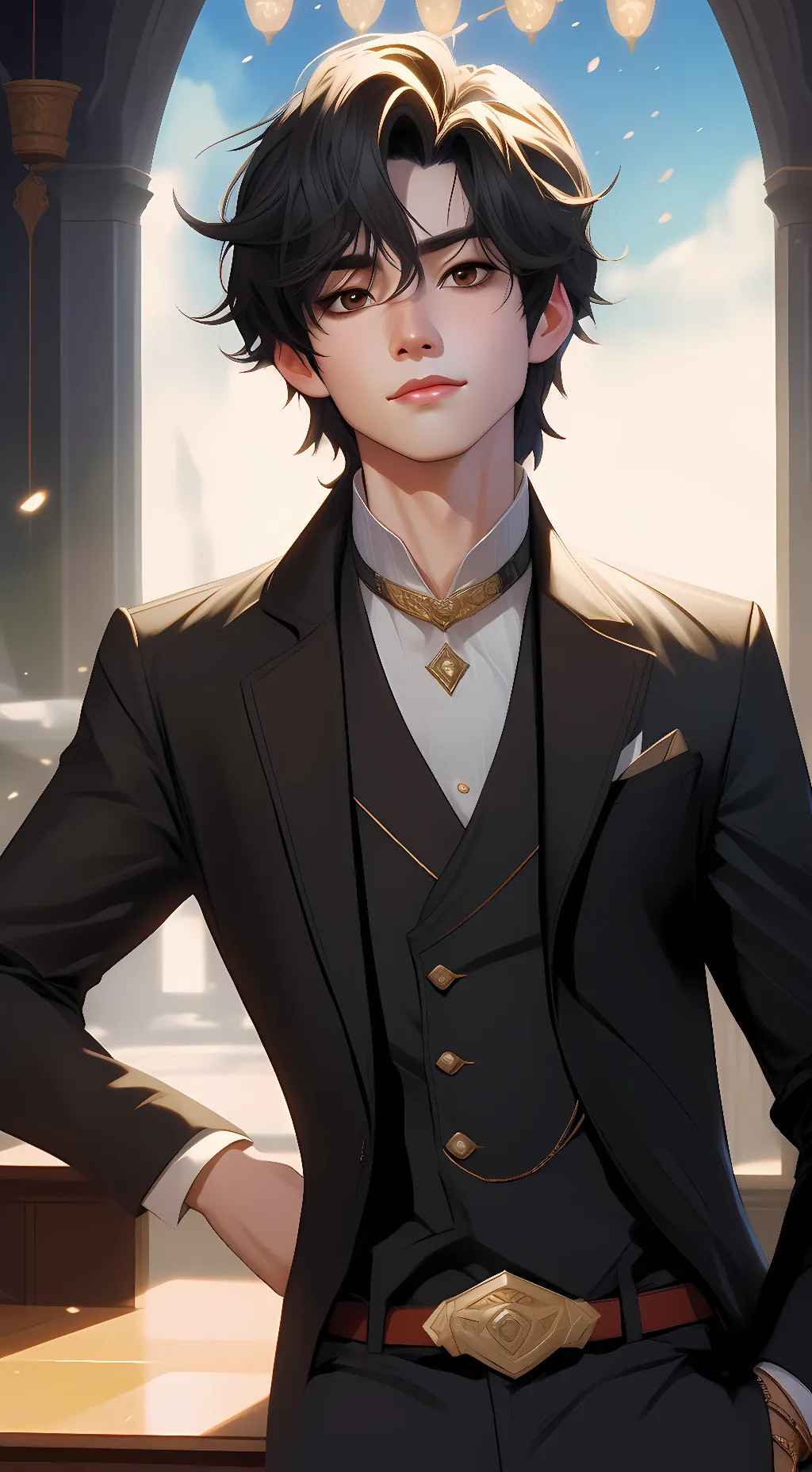 ai character: v from bts background